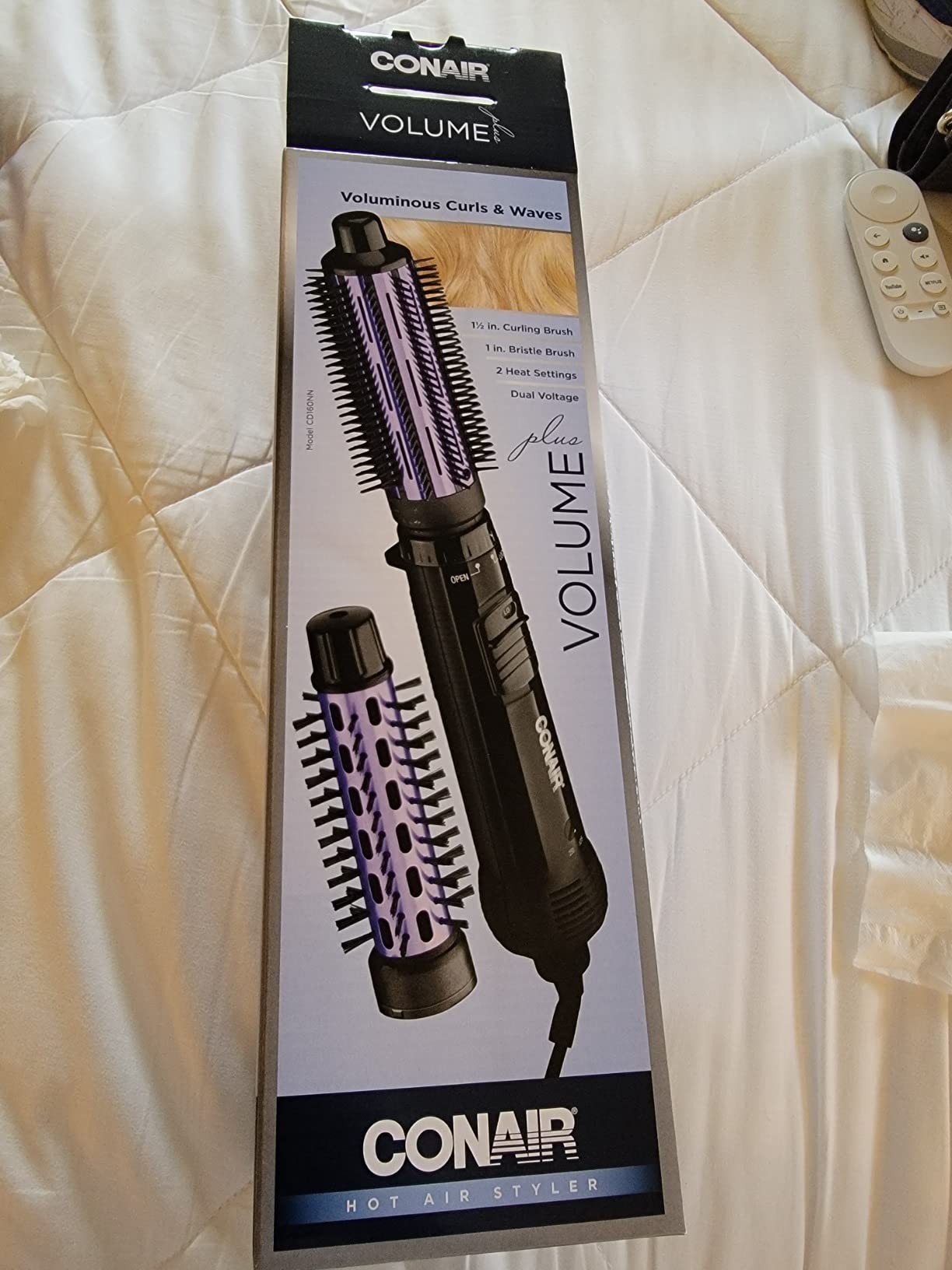 Conair 2-in-1 Hot Air Curling Combo, Includes 1.5-inch Curl Brush and 1-inch Aluminum Bristle Brush customer photo 1