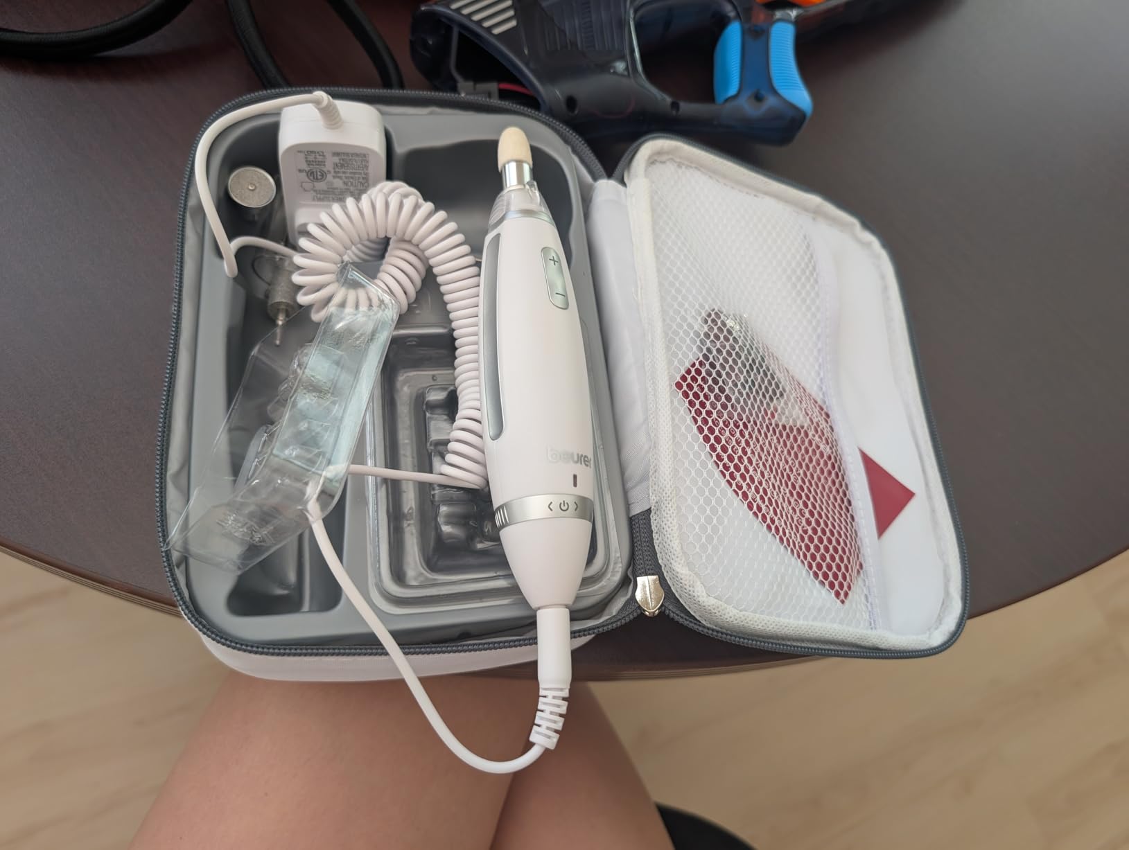Beurer MP62 Professional Nail Drill Kit, Portable Electric File Machine with 10 Attachments & 10 Sanding Bands, Efile Dremel for Acrylic Gel Manicure and Pedicure, LED Light, with Storage Case customer photo 1