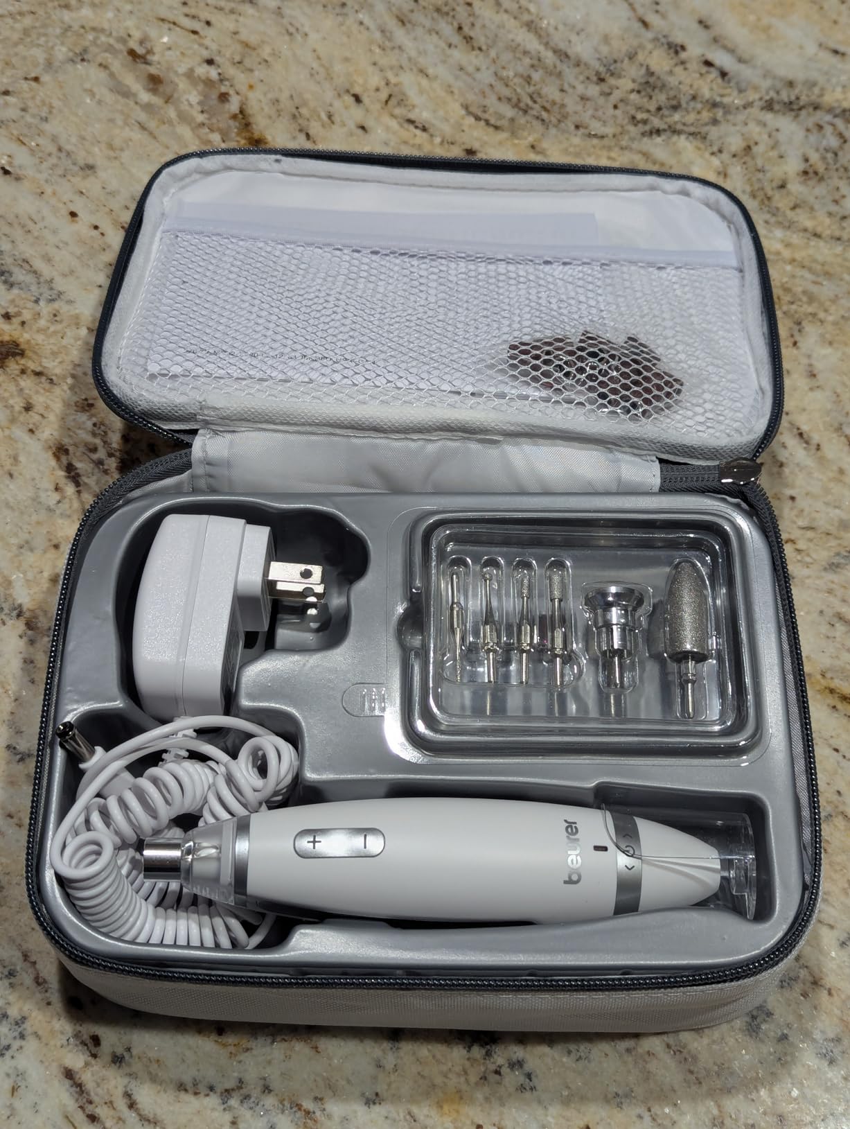 Beurer MP62 Professional Nail Drill Kit, Portable Electric File Machine with 10 Attachments & 10 Sanding Bands, Efile Dremel for Acrylic Gel Manicure and Pedicure, LED Light, with Storage Case customer photo 2