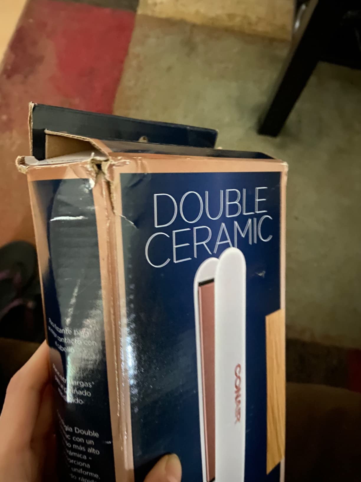 Conair Double Ceramic Flat Iron, 1-Inch Flat Iron Hair Straightener, Five Heat Settings, Extra Long Floating Plates, White customer photo 2