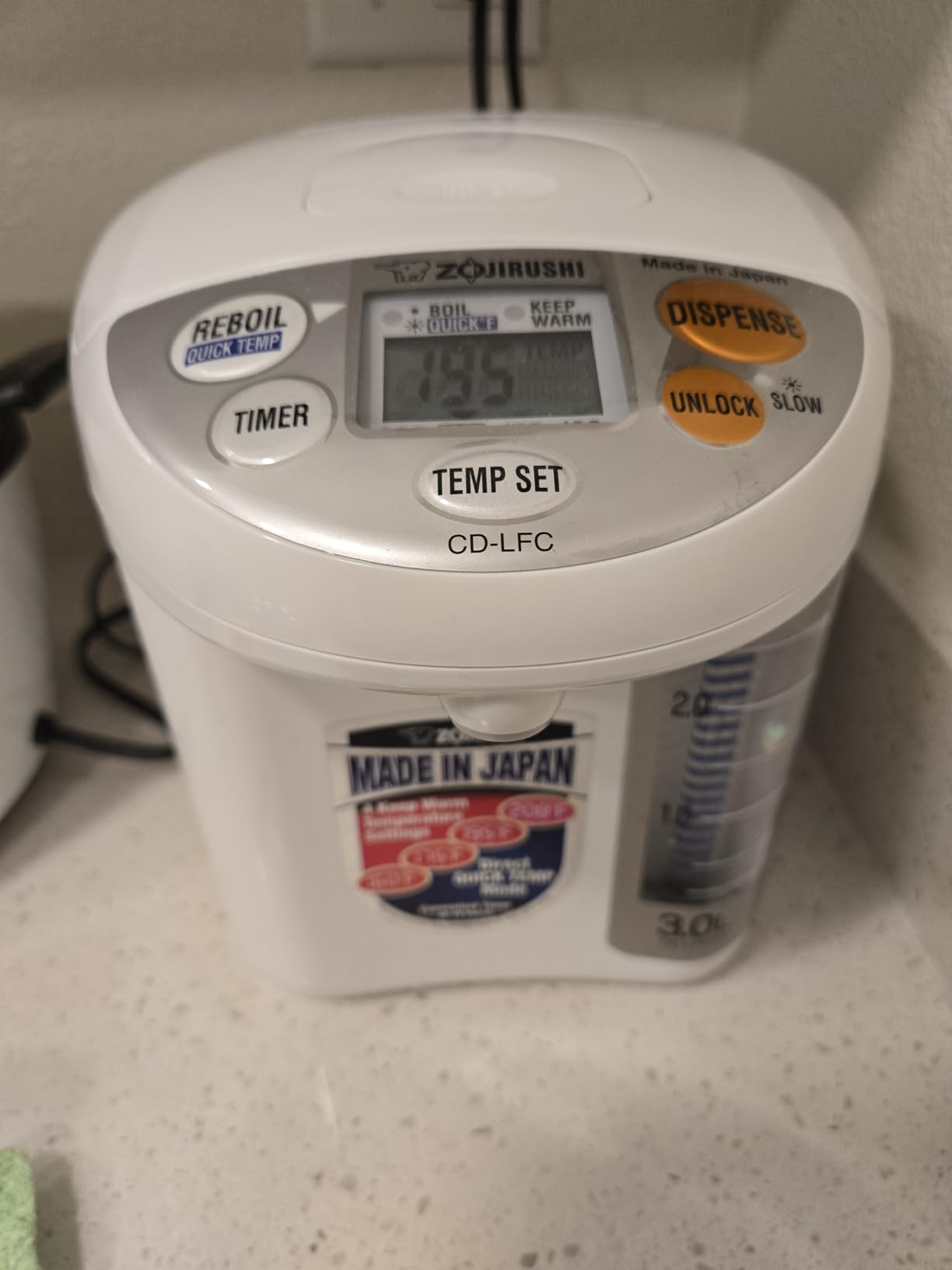 Zojirushi CD LFC50 Micom Water Boiler and Warmer, 5.0l, 169 Oz (White) | Four keep-warm settings, Quick Temp mode, timer, panorama gauge customer photo 1