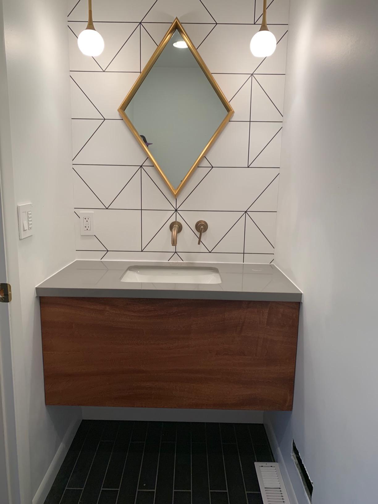 Delta Trinsic Wall Mount Bathroom Faucet 2 Hole, Brushed Gold Bathroom Sink Faucet for Vanity, Champagne Bronze T3559LF-CZWL customer photo 2