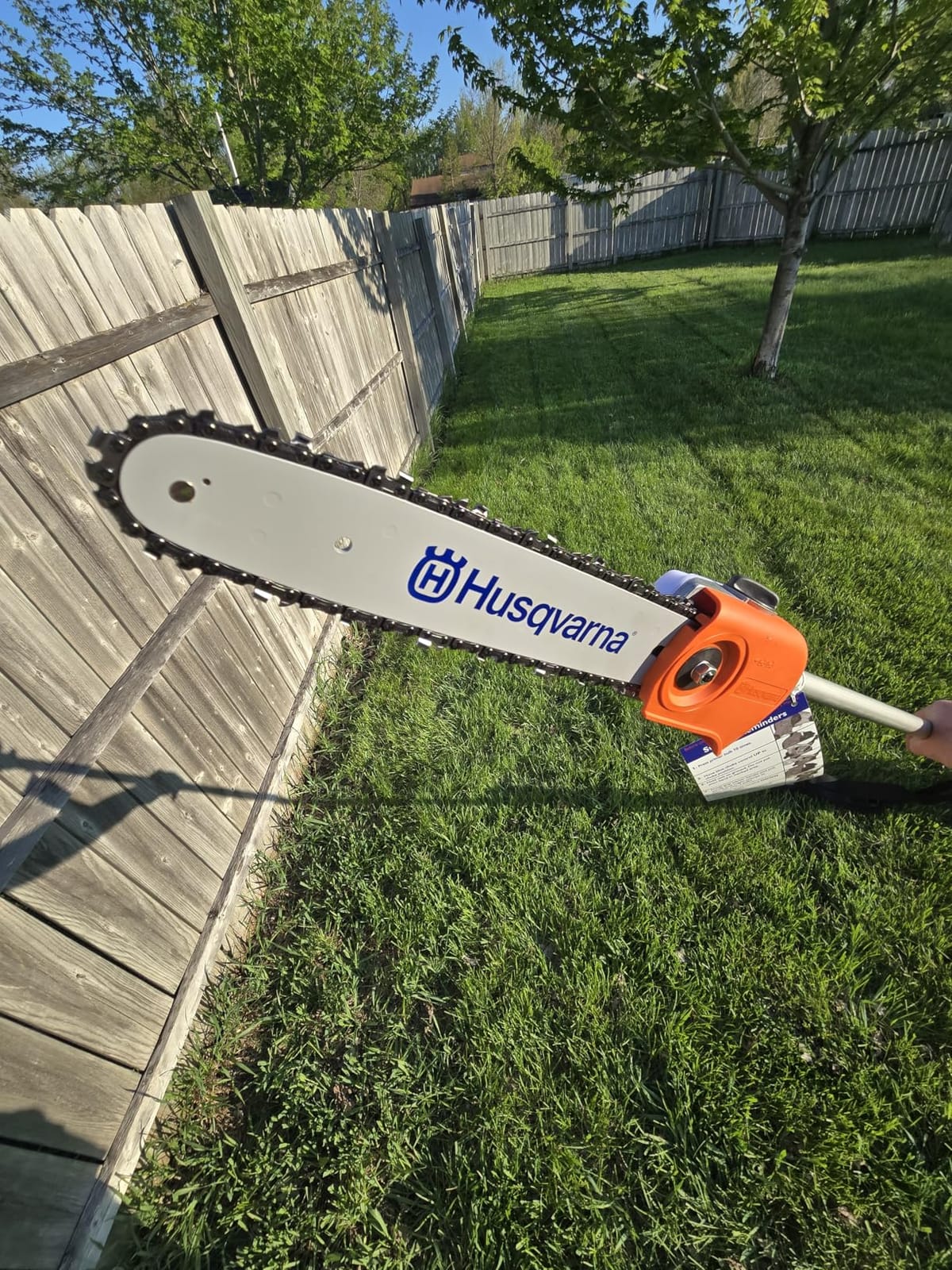 Husqvarna 525P4S Gas Powered Pole Saw with 12-Inch Bar, Tree Limb Cutter | Pole chainsaw with up to 13 feet reach, 25.4-cc 2-cycle X-Torq engine, air purge system customer photo 1