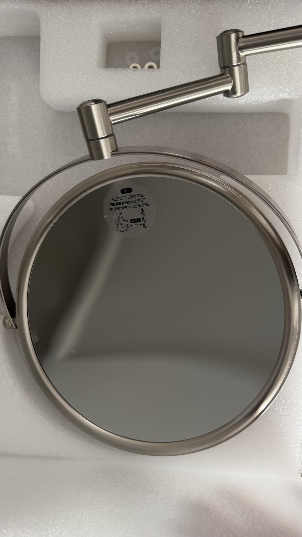 Wall Mounted Makeup Mirror - 1X/10X Magnifying Mirror Double Sided, 8 Inch Extendable Bathroom Mirror, Nickel Finish customer photo 2