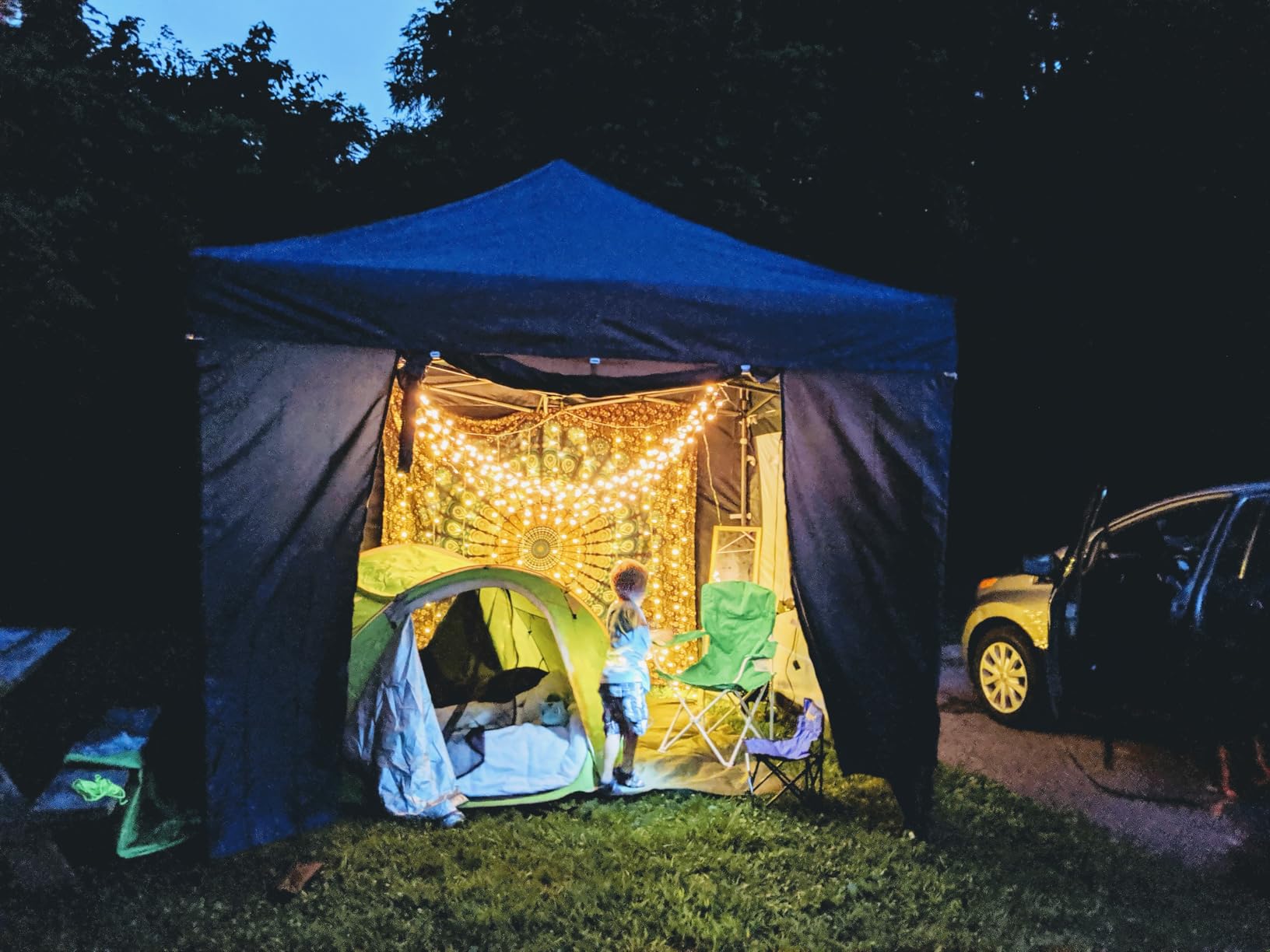 ABCCANOPY Heavy Duty Easy Pop up Canopy Tent with Sidewalls 10x10, Royal Blue customer photo 2