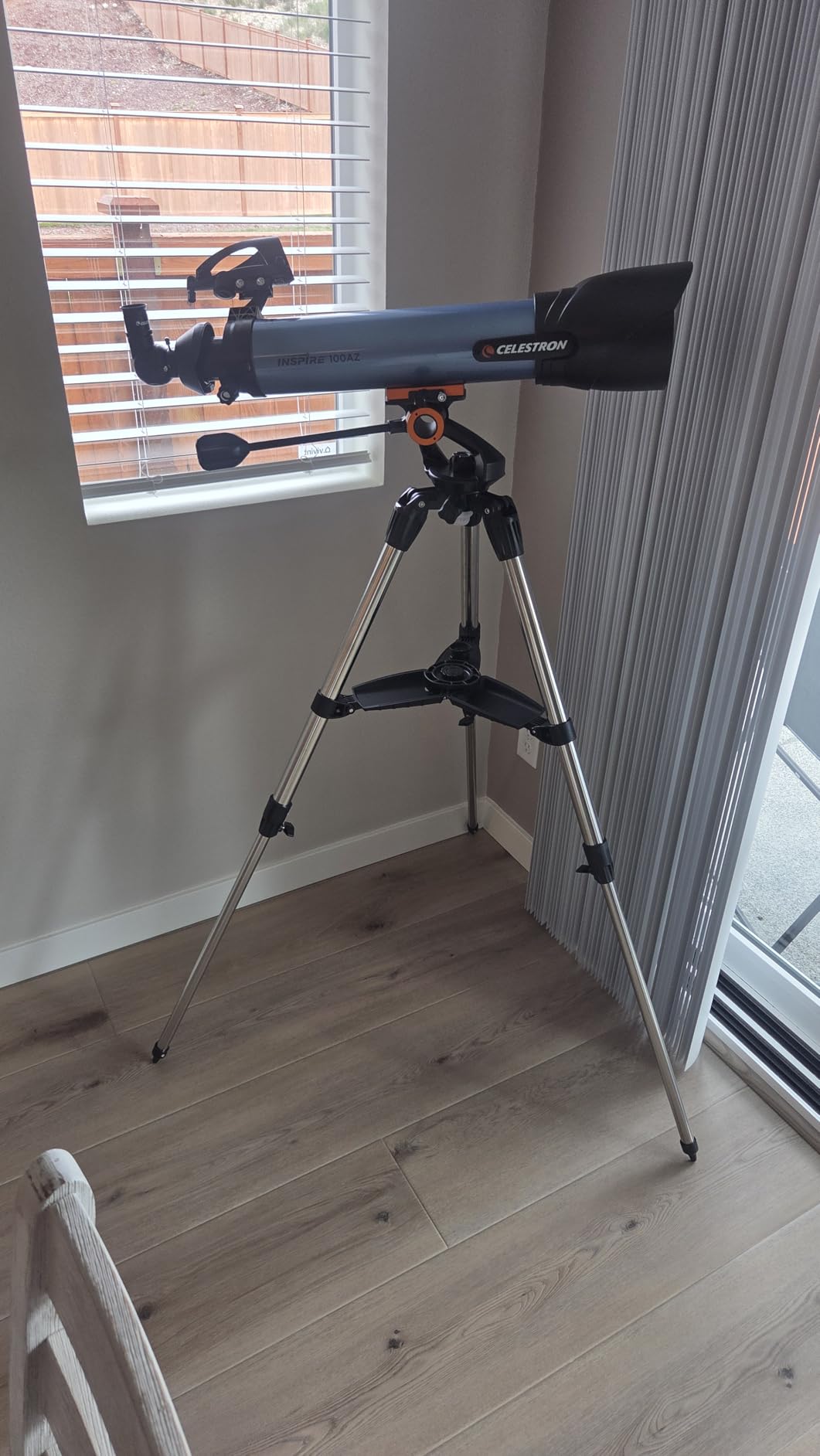 Celestron Inspire 100AZ Beginner Refractor Telescope with Phone Adapter | Great First Telescope for Families, Grab-and-Go Short-Tube Refractor, Capture the Moon & Planets with Your Phone, Easy Setup customer photo 1