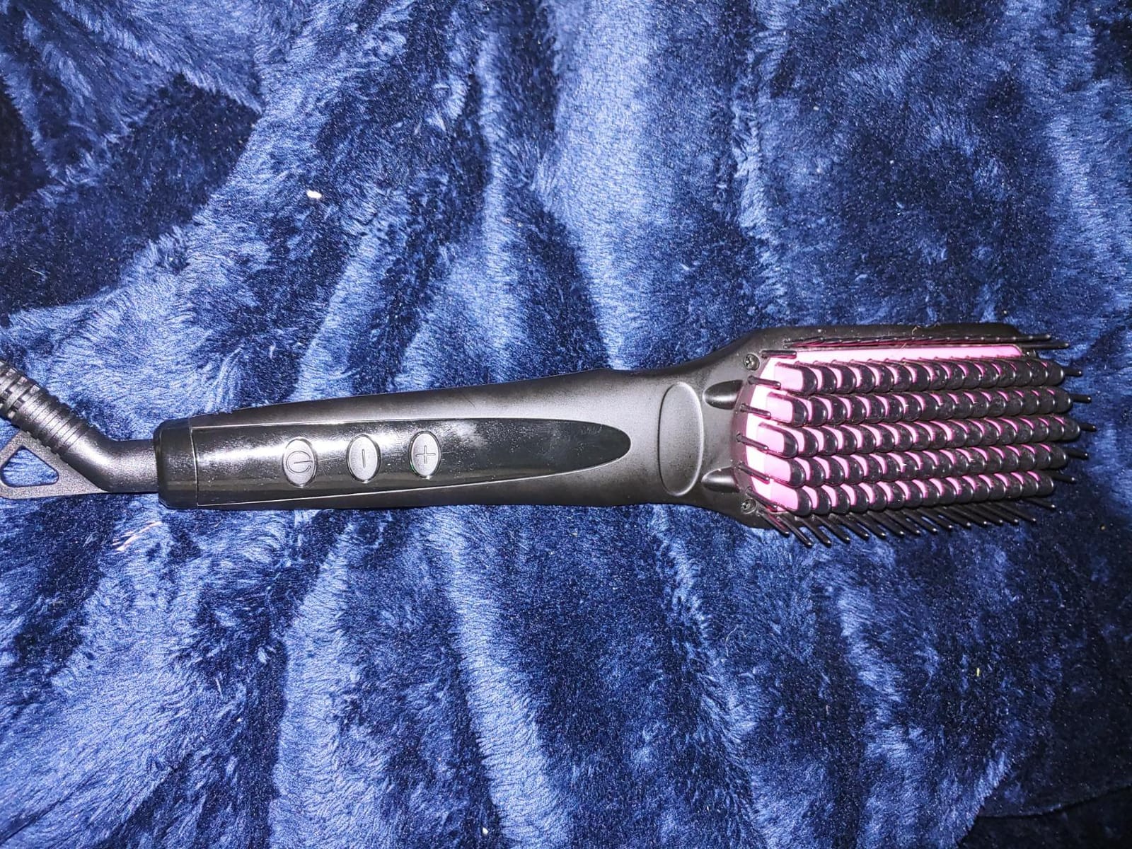 Enhanced Ceramic Hair Straightener Brush by MiroPure, 2-in-1 Ionic Straightening Brush with Anti-Scald Feature, Auto Temperature Lock & Auto-Off Function (Black) customer photo 2