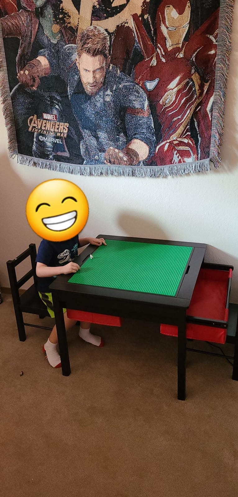 UTEX 2 in 1 Kids Construction Play Table with Drawers Compatible with Lego customer photo 1