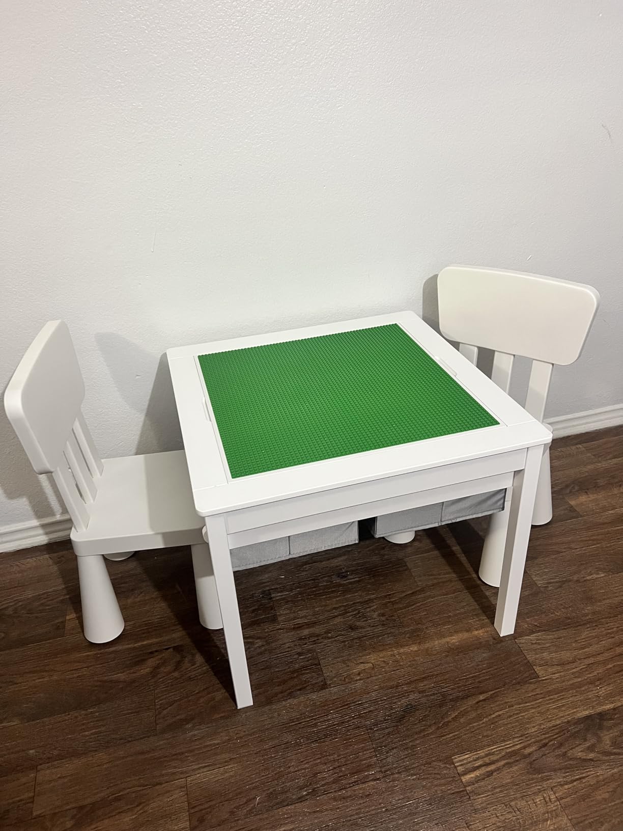 UTEX 2 in 1 Kids Construction Play Table with Drawers Compatible with Lego customer photo 2