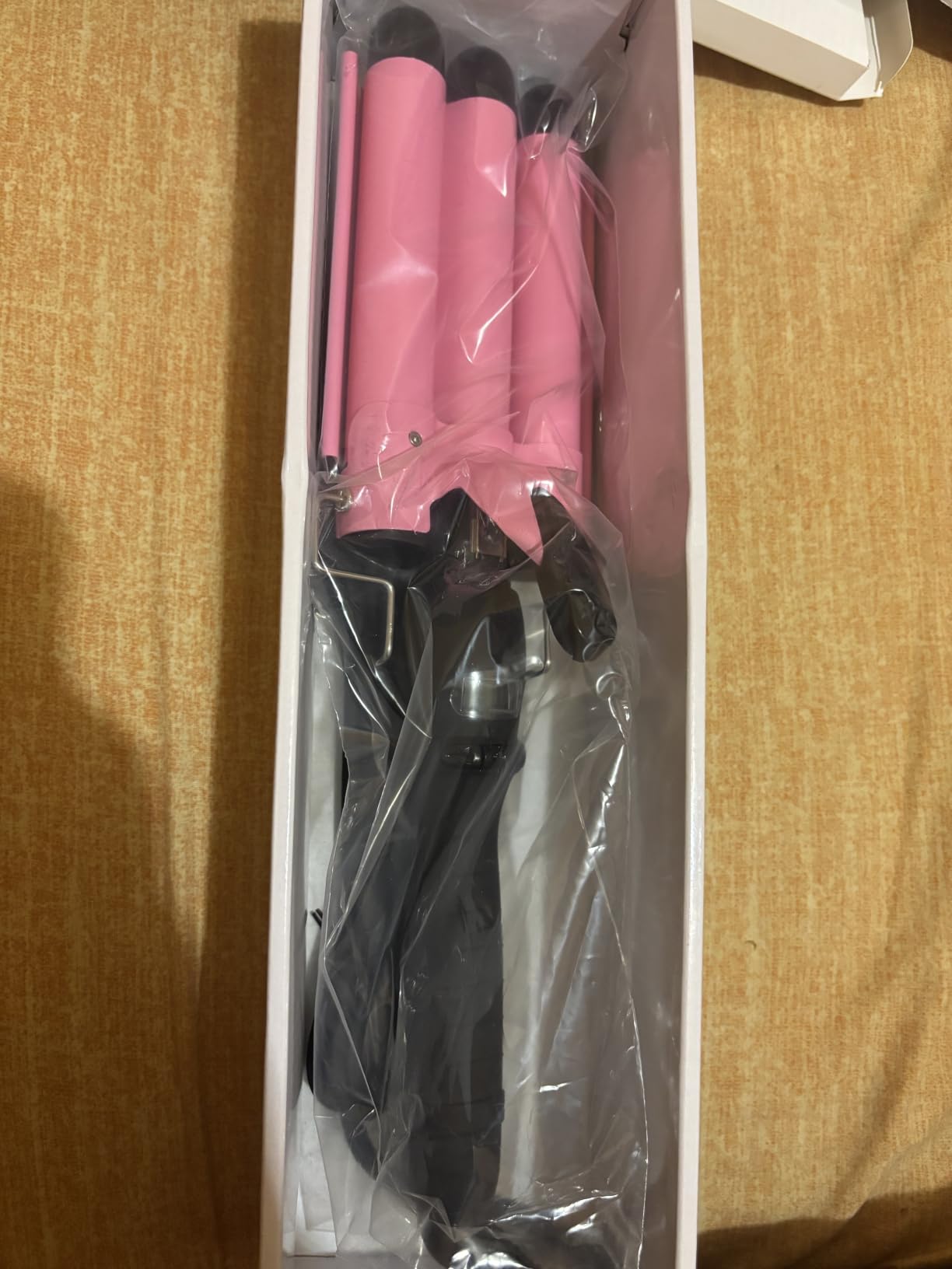 Alure Three Barrel Curling Iron Wand Hair Waver with LCD Temperature Display - 1 Inch Ceramic Tourmaline Triple Barrels, Dual Voltage Crimp customer photo 2