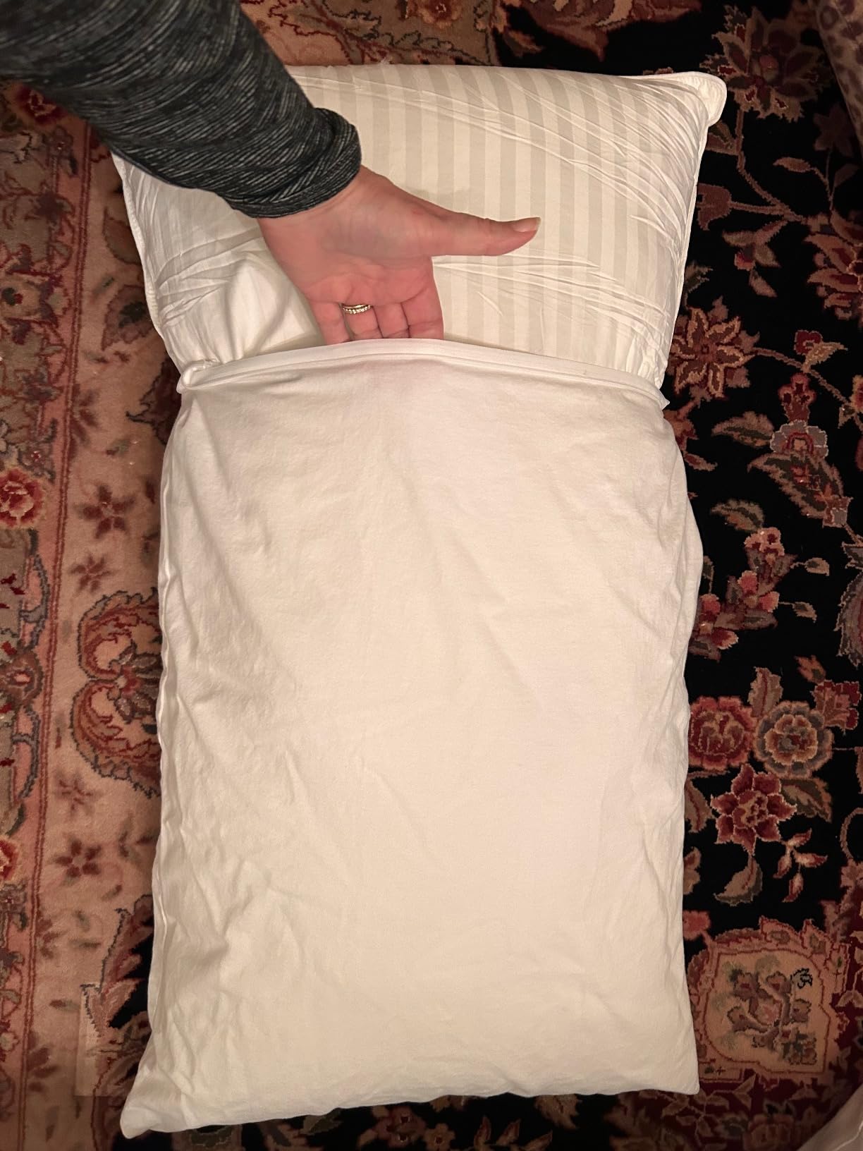 Set of 2 Standard Size SureGuard Pillow Protectors - 100% Waterproof, Bed Bug Proof, Hypoallergenic - Premium Zippered Cotton Covers - Smooth customer photo 1