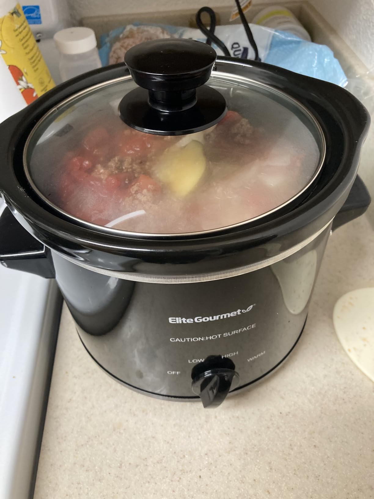 Elite Gourmet MST-350B Electric Slow Cooker, Adjustable Temp, Entrees, Sauces, Stews & Dips, Dishwasher Safe Glass Lid & Crock (3 Quart, Black) customer photo 2