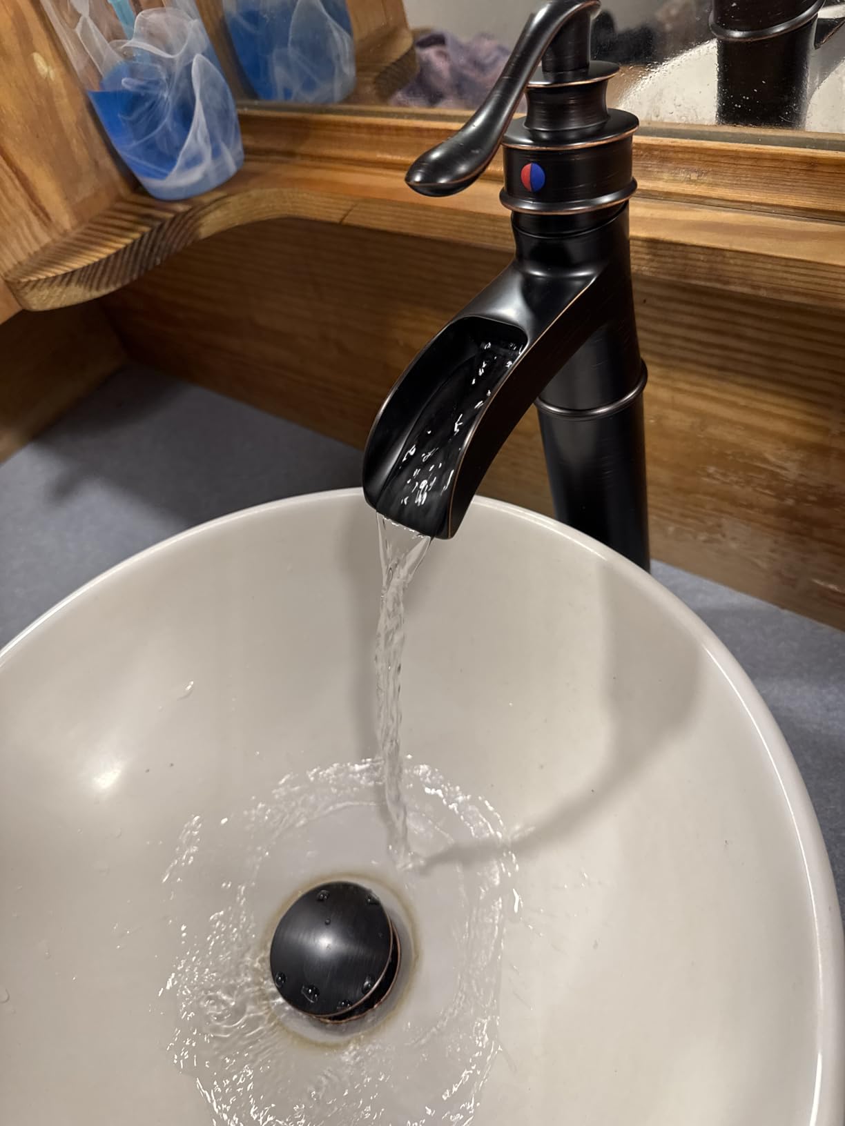 BWE Waterfall Spout Oil Rubbed Bronze Bathroom Faucet Vessel Sink Faucet customer photo 2