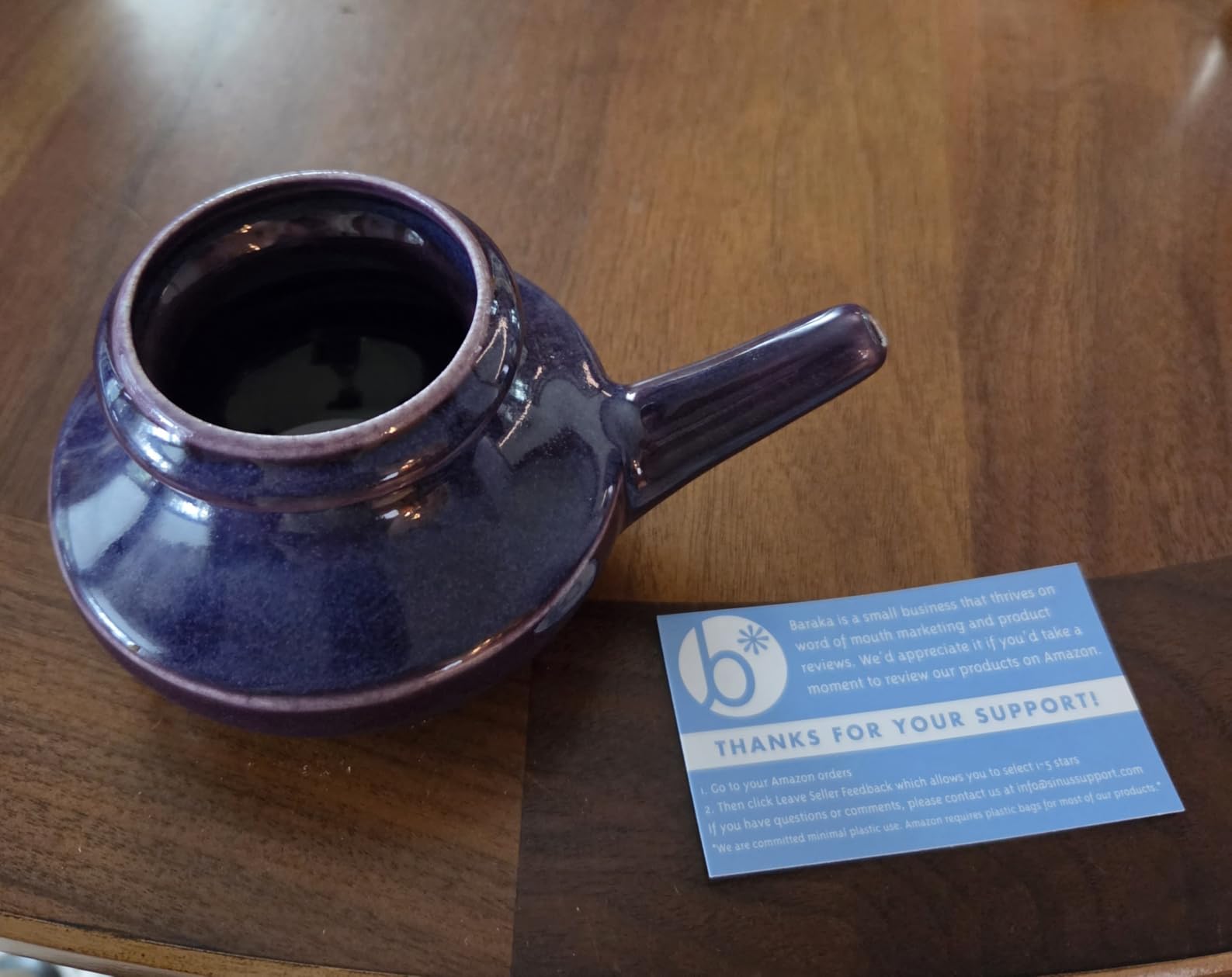 Baraka US Handcrafted Ceramic Neti Pot - Neti Pot Sinus Rinse-10oz (Pearl) customer photo 1