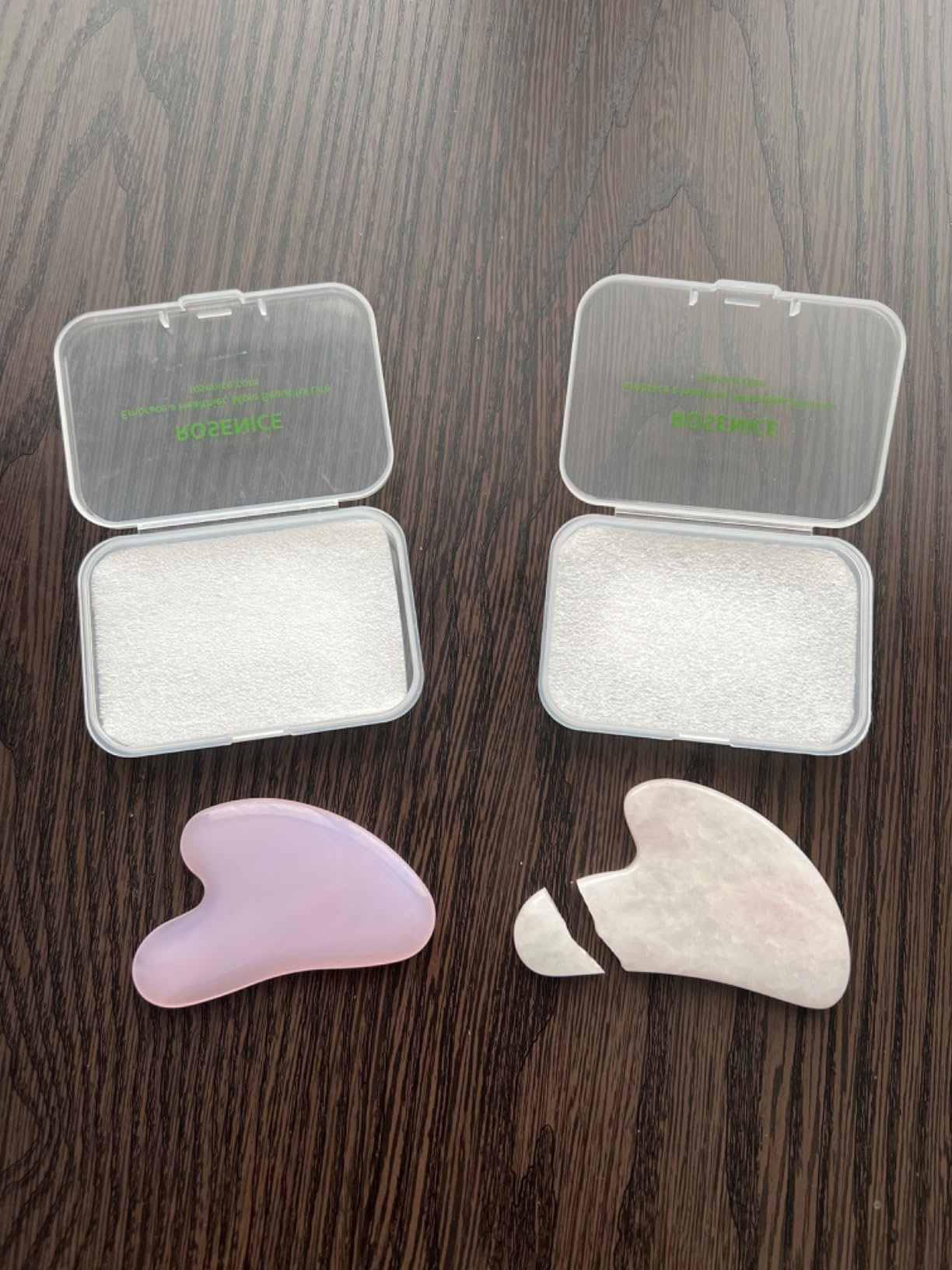 rosenice Gua Sha Facial Tools Guasha Tool Gua Sha Jade Stone Manual Massage Sticks for Jawline Sculpting and Puffiness Reducing for Face Body Tensions Reduce Festive Gifts customer photo 2
