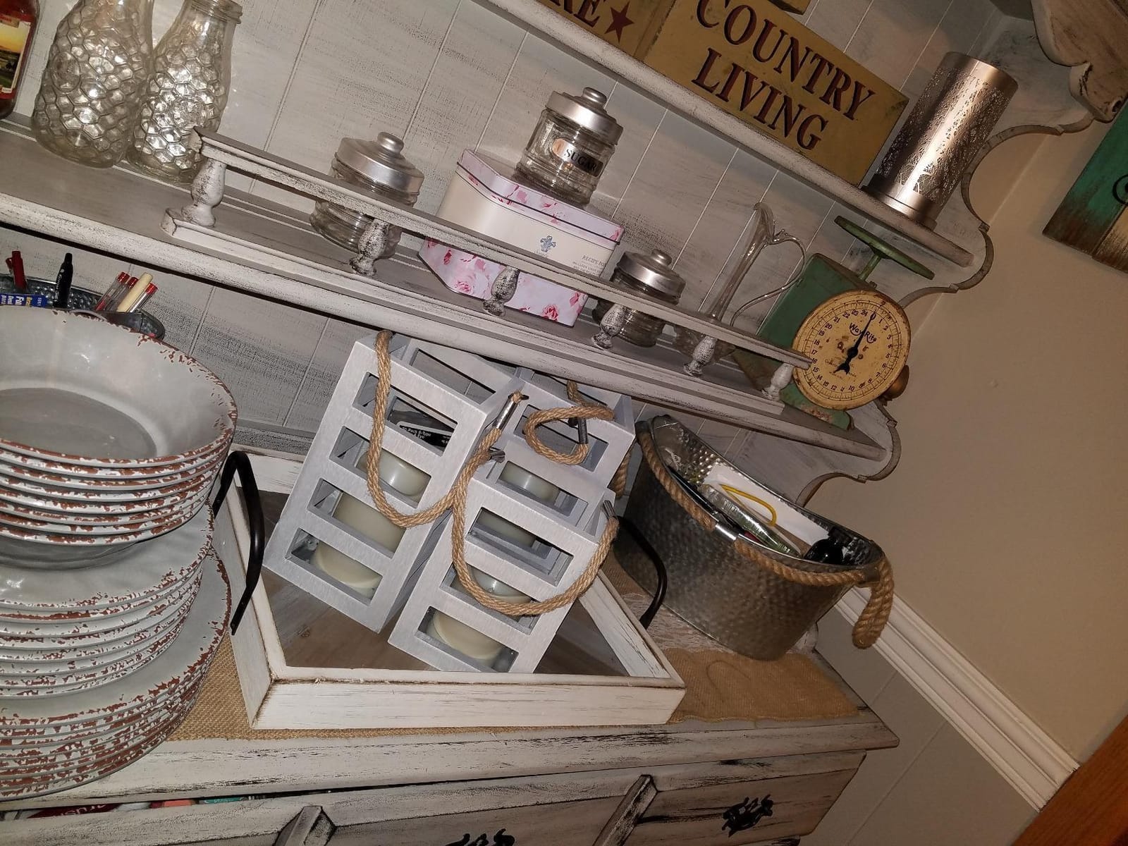 Gianna's Home 12 Piece Rustic Farmhouse Melamine Dinnerware Set, Service for 4 (Gray) customer photo 1