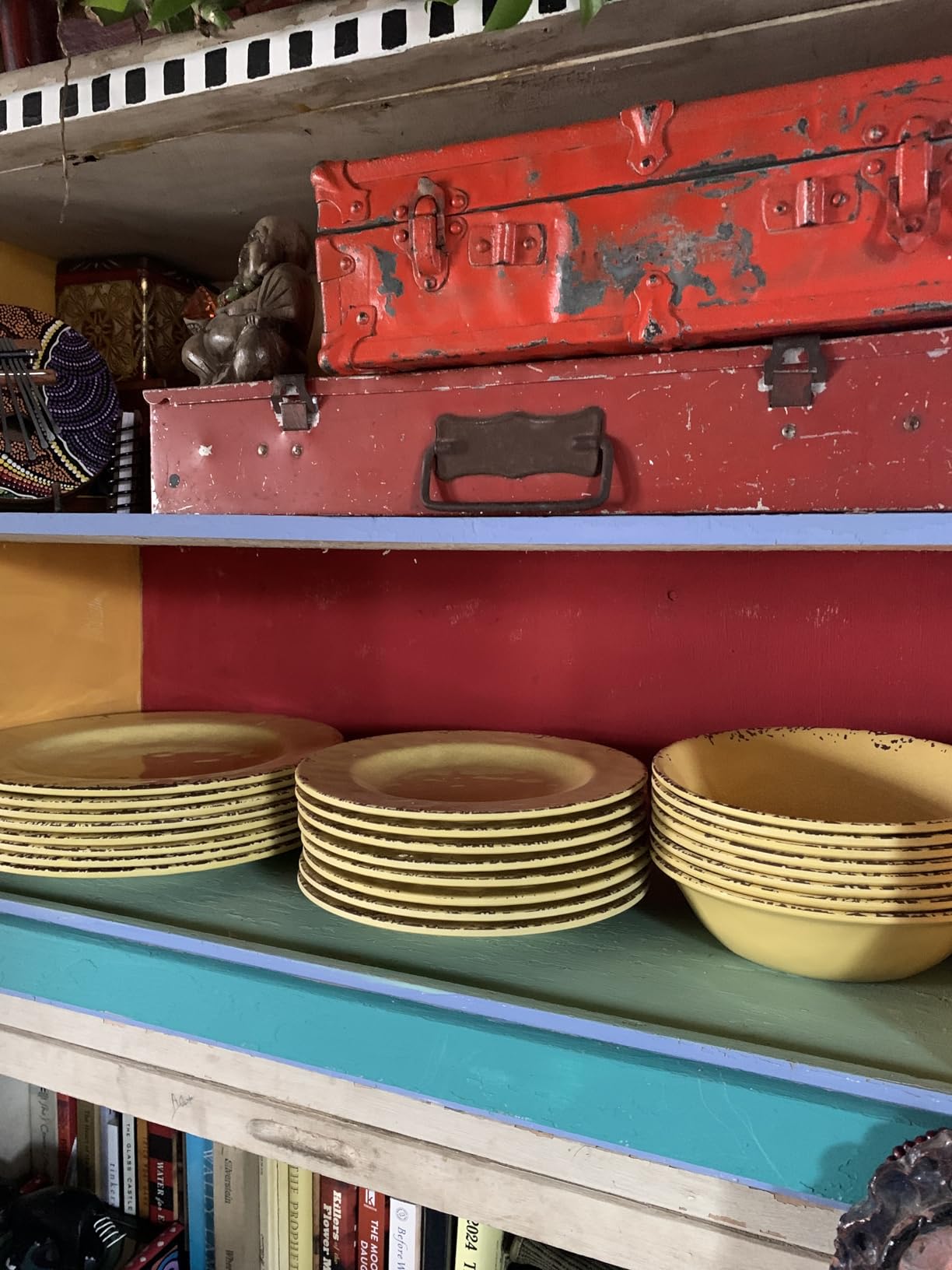 Gianna's Home 12 Piece Rustic Farmhouse Melamine Dinnerware Set, Service for 4 (Gray) customer photo 2