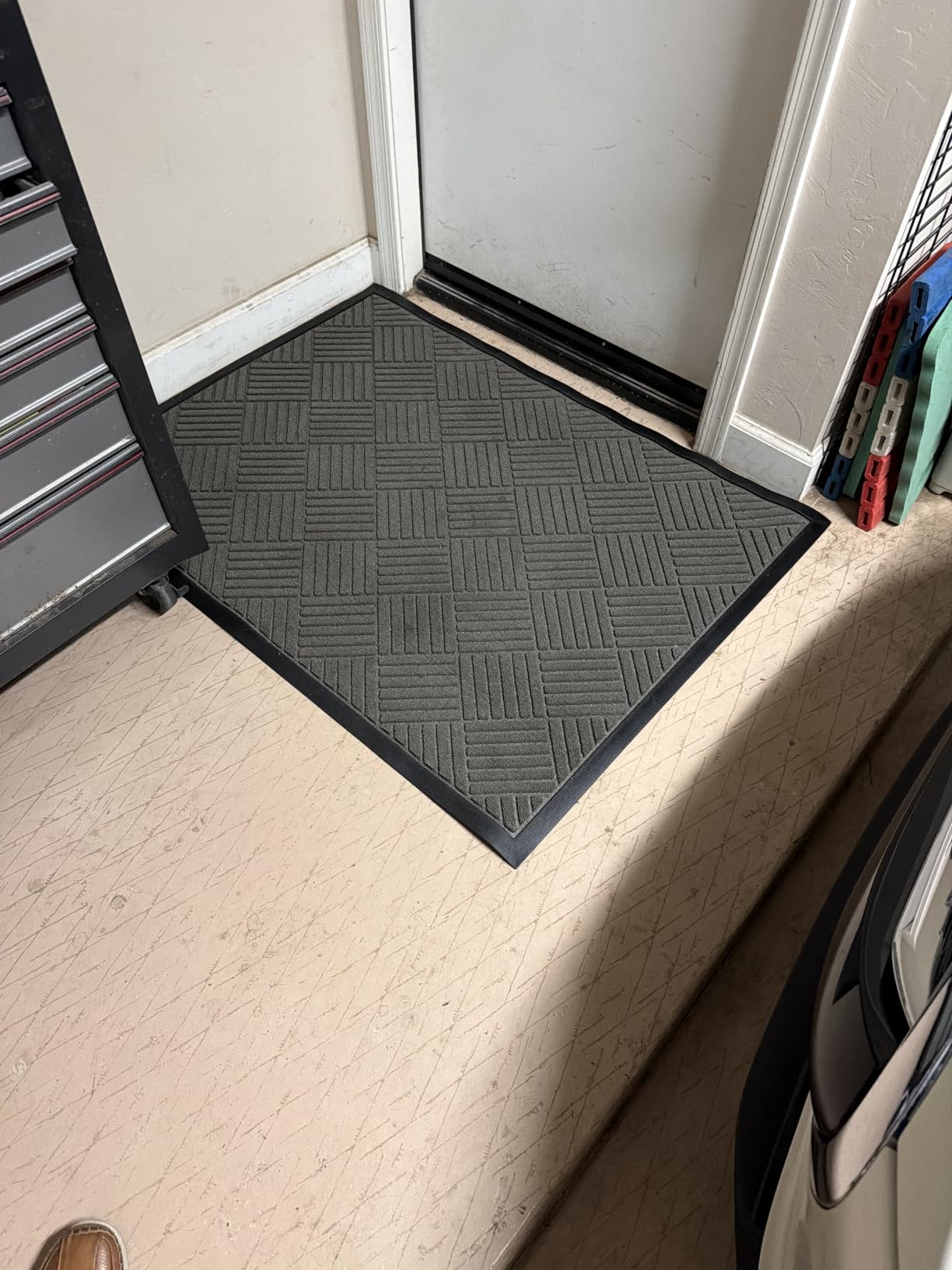 GORILLA GRIP WeatherMAX Door Mat, Indoor Outdoor Use, 29x17, Black Maze customer photo 1