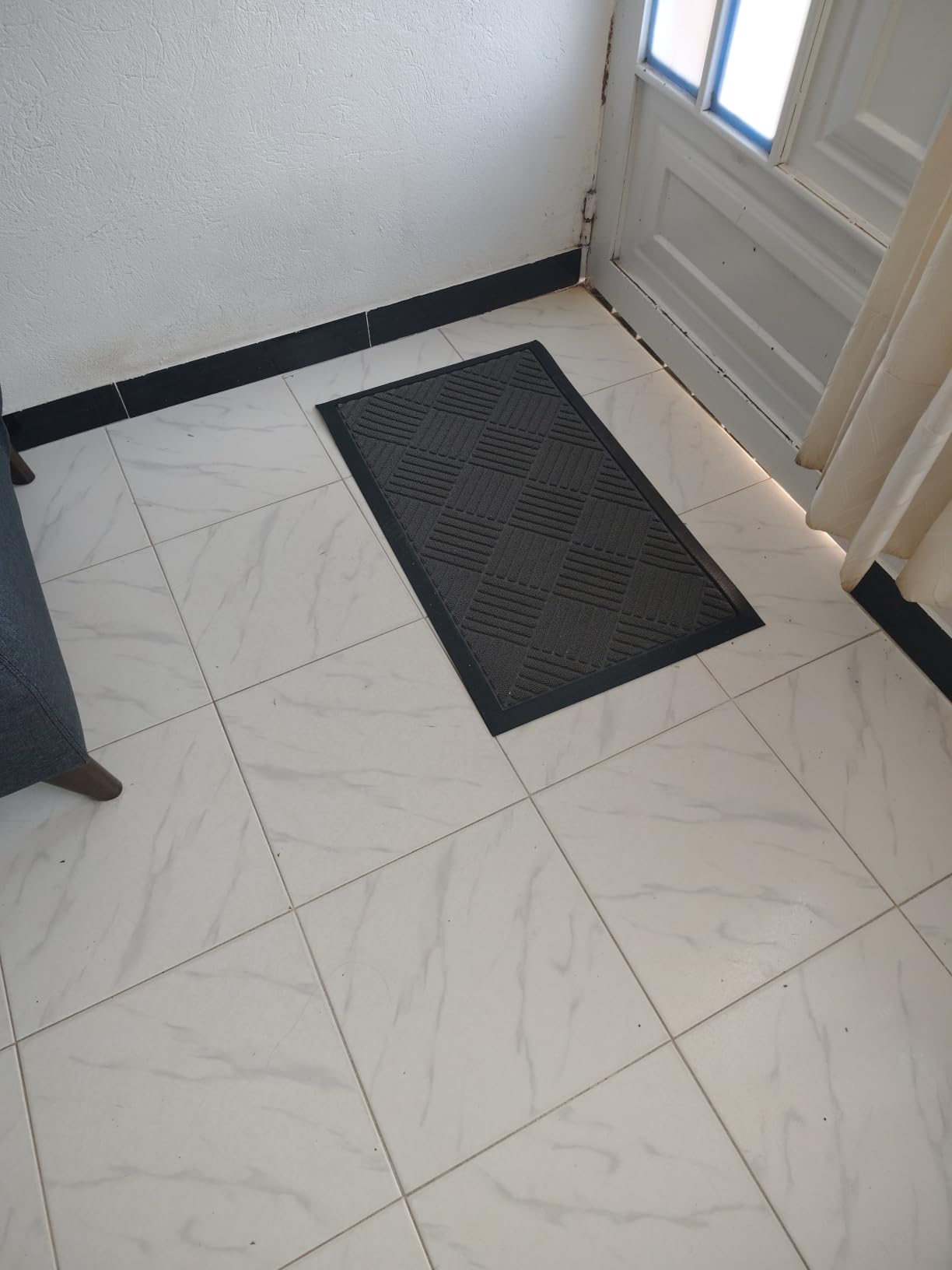 GORILLA GRIP WeatherMAX Door Mat, Indoor Outdoor Use, 29x17, Black Maze customer photo 2