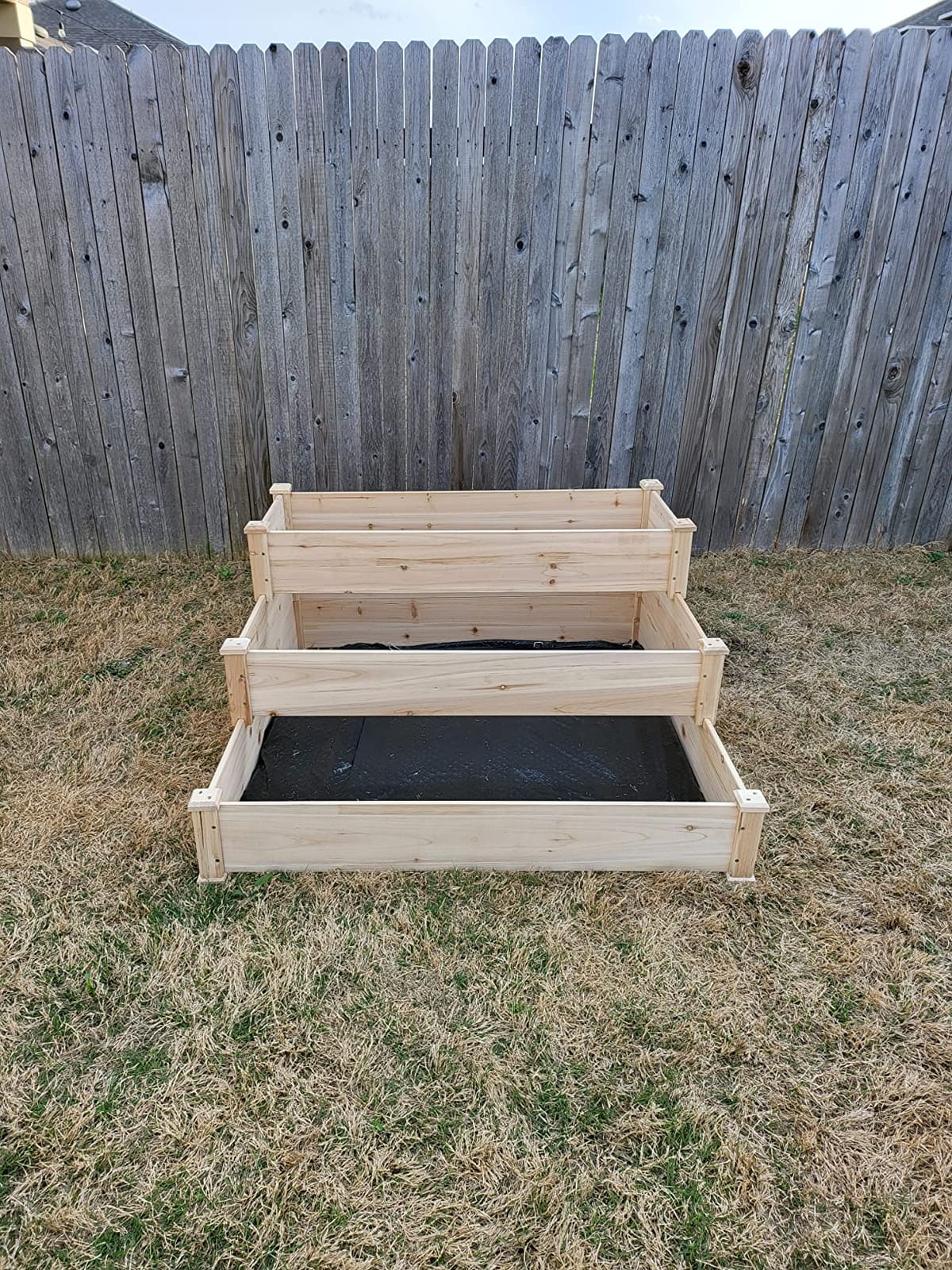 Topeakmart 3 Tier Raised Garden Beds Outdoor Wood Vertical Planter Box, Raised Flower Bed for Vegetables Herbs & Flowers with Tiered Growing Sections for Backyard Patio Balcony and Garden Planting customer photo 2