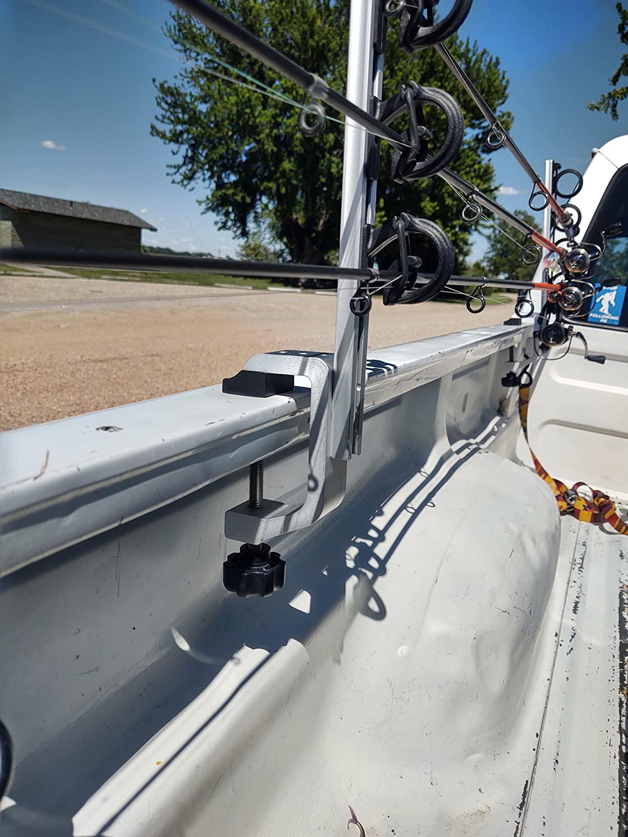 Brocraft 4 Rod Truck Bed Rod Holder, Aluminum Clamp-On Fishing Rod Rack for Truck, Boat, Canoe and Pontoon customer photo 1