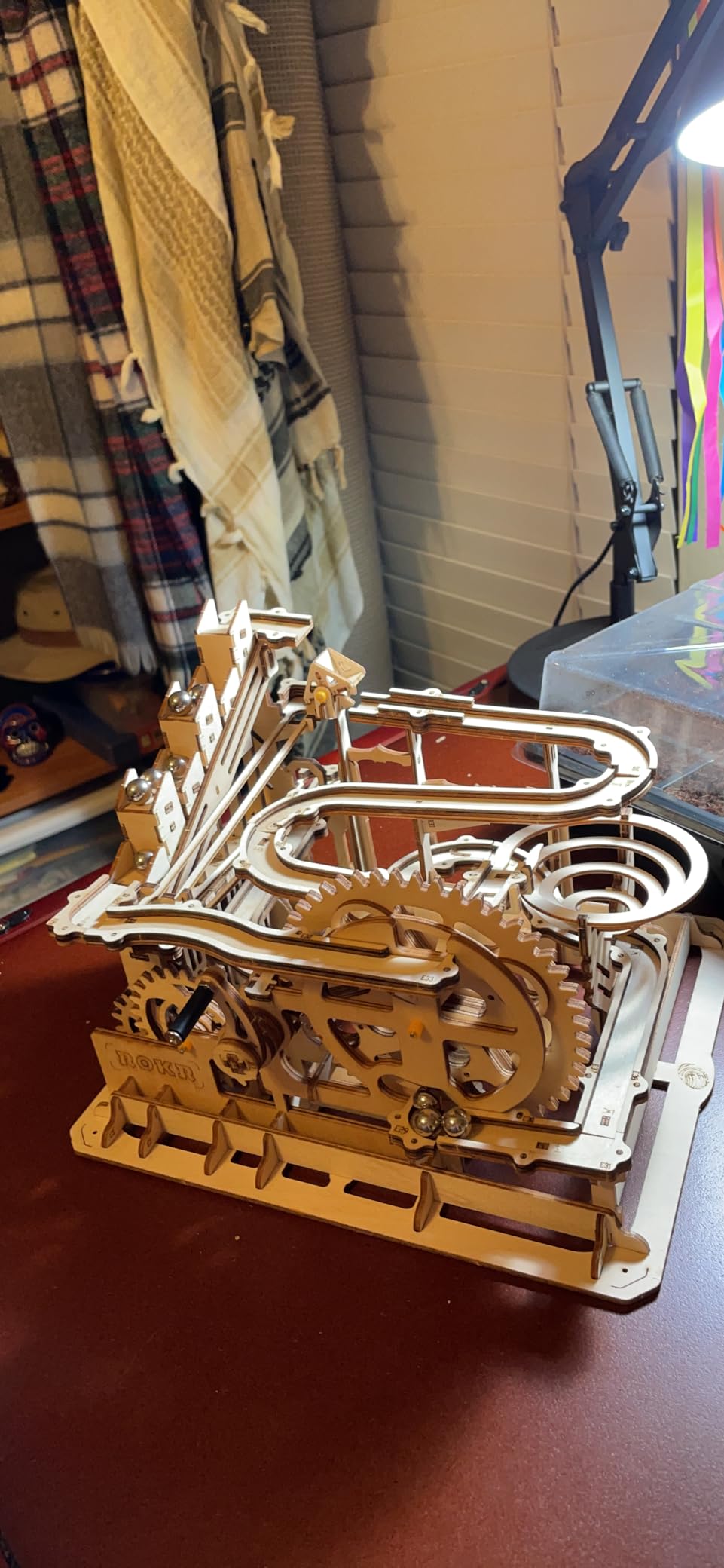 ROKR 3D Wooden Puzzles Marble Run Set - Mechanical Model Kit for Adults DIY Roller Coaster Toys Gifts for Adult (Marble Parkour) customer photo 1