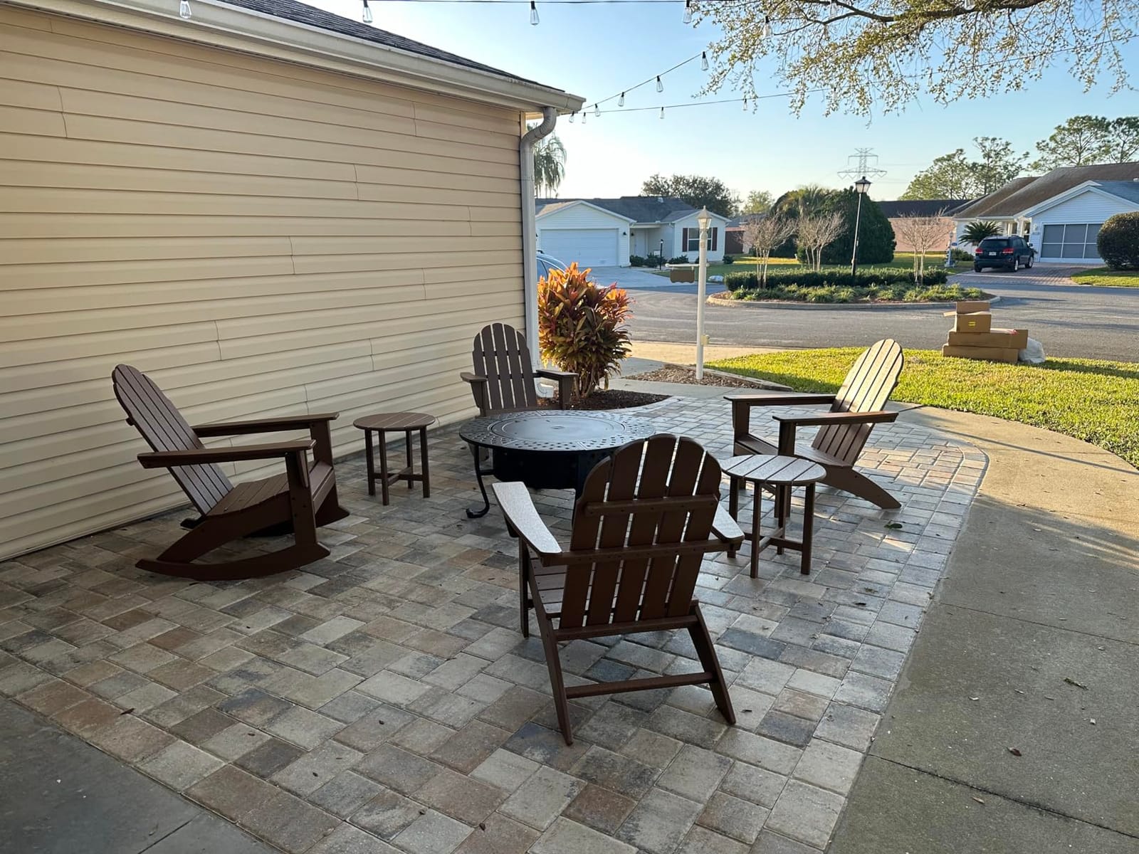 POLYWOOD Vineyard 3-Piece Adirondack Rocking Chair Set, Outdoor Patio Furniture with Side Table, Recycled Plastic, Fade-Proof Front Porch Rockers for Adults, Slate Grey customer photo 1