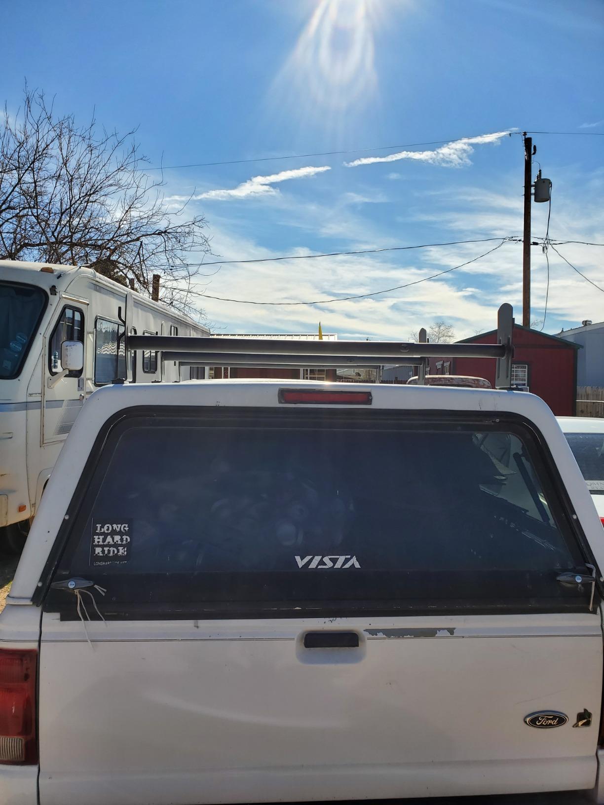 Model DX36 Universal Pickup Truck Cap & Topper 2 Bar Ladder Roof Van Rack System Adjustable Steel Cross Bars - Sandy Black customer photo 1