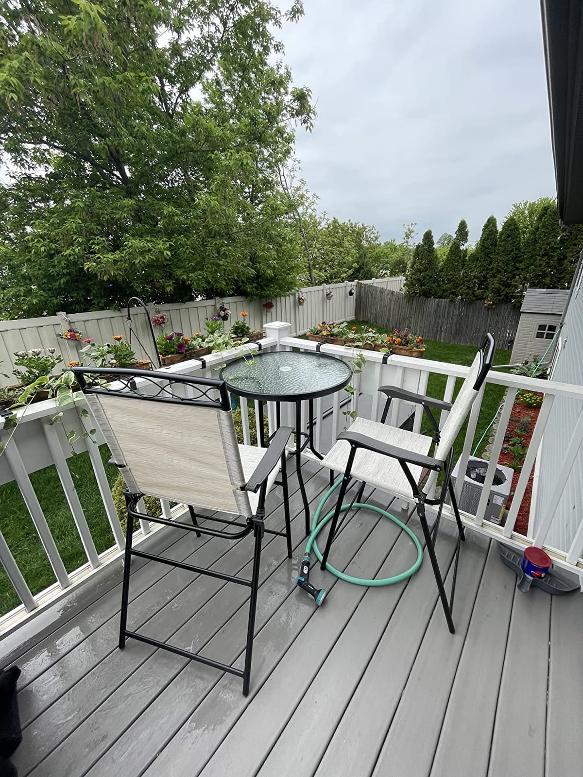 Outsunny 4 Piece Outdoor Bar Set with Umbrella, Patio Dining Set Brown customer photo 1