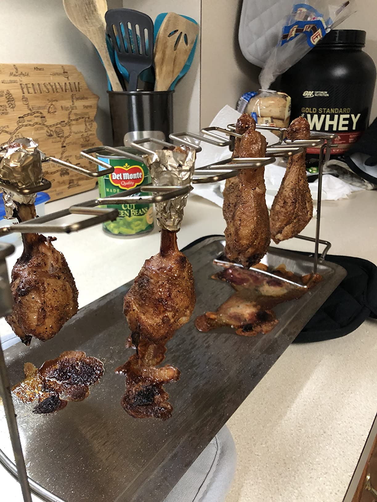 G.a HOMEFAVOR 14-Slot Chicken Leg Rack for Grill & Wings, BBQ Accessories customer photo 2