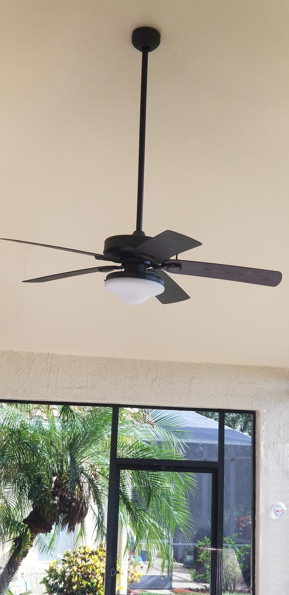 Honeywell Ceiling Fans Belmar 52 Inch Ceiling Fan With Light, Indoor/Outdoor Ceiling Fan with Pull Chain, LED Tri-Mount 5 Blade Design, ETL Damp Rated, Bronze (50512-01) customer photo 1