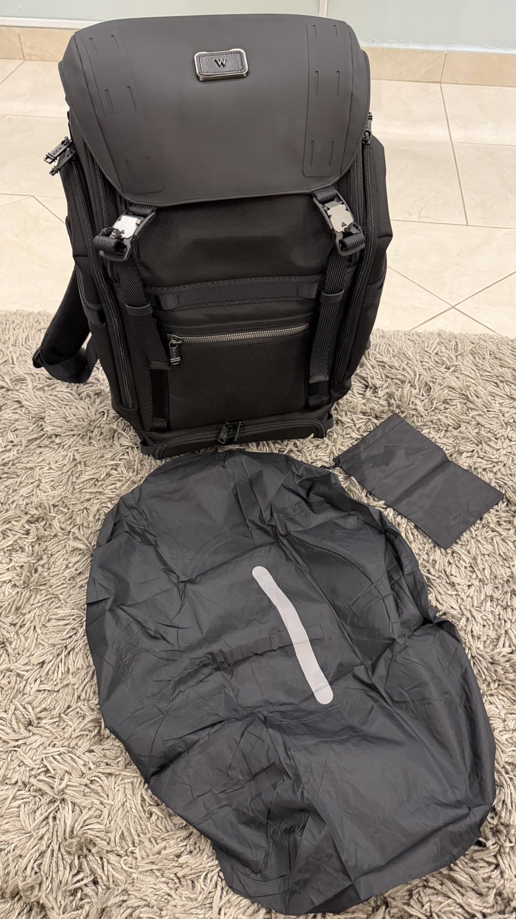 LAMA 2 Pack Waterproof Rain Cover for Backpack, Reflective Rainproof Protector for Anti-Dust and Anti-Theft,M Size (for 30L-40L Backpack), 2 Pcs Black customer photo 2
