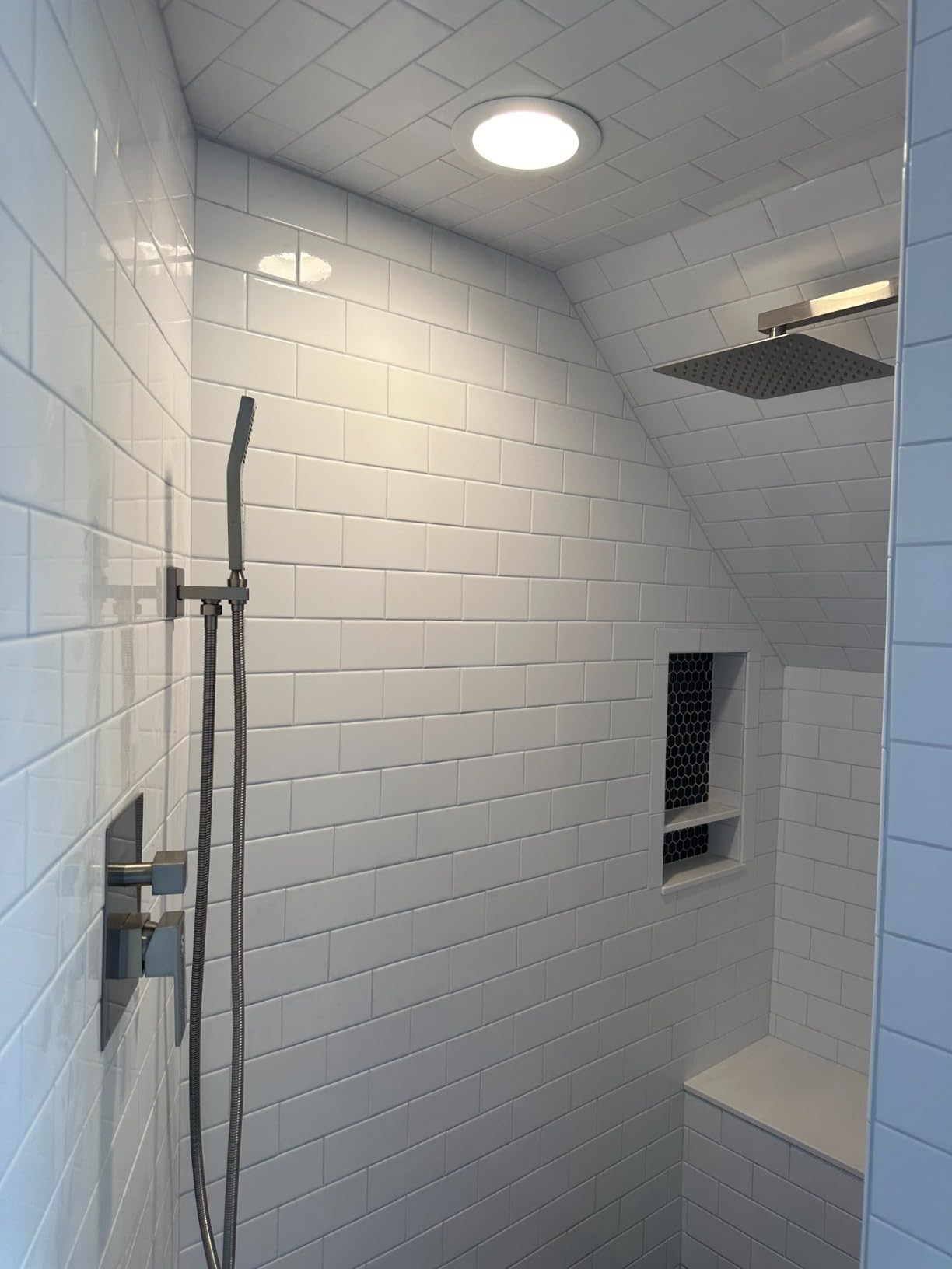 SR SUN RISE Shower Faucet Set 12-Inch Rainfall Shower Head Brushed Nickel | Wall-Mounted Shower System with Handle Solid Brass Valve and Trim Kit Included for a Complete Bathroom Installation customer photo 2