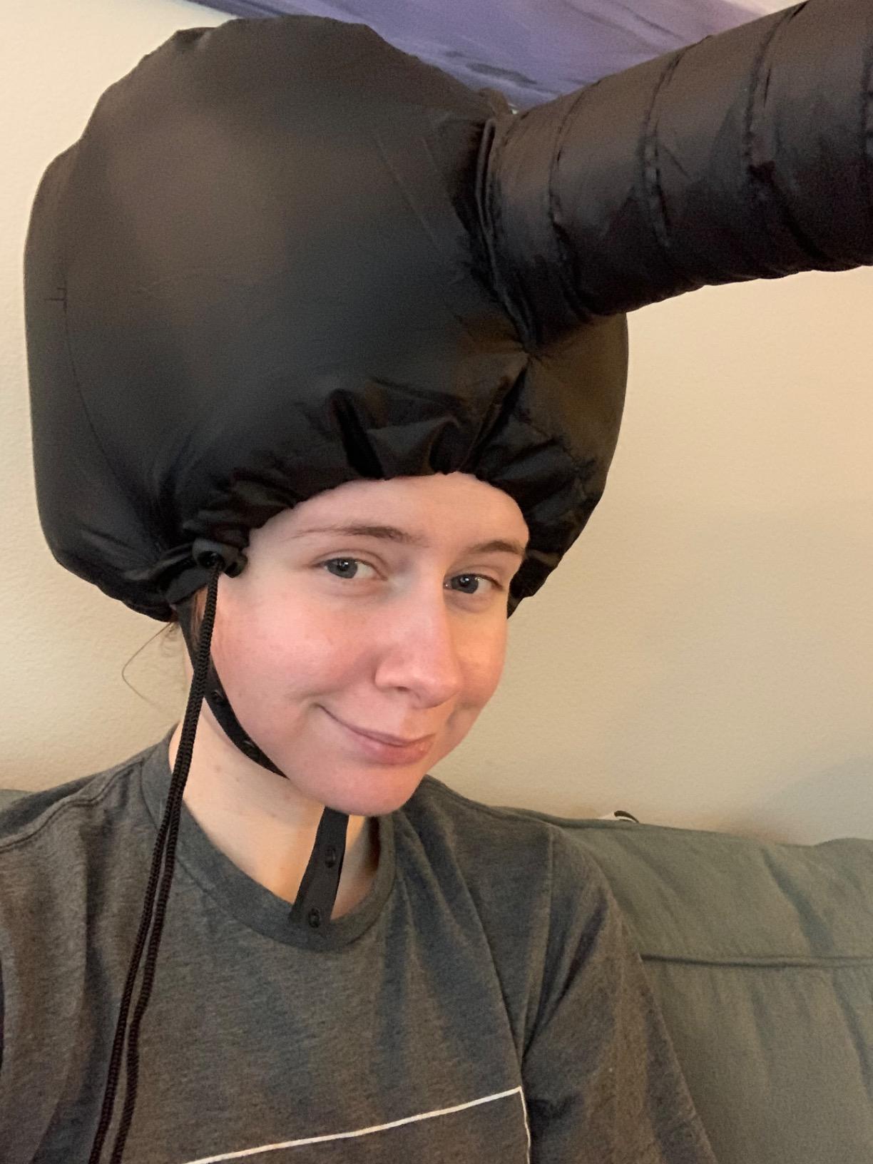 Beauté Seoul Hooded Hair Dryer Attachment - Soft Bonnet for Fast Blow Drying | Premium Large Hood for Deep Conditioning, Natural Curly Hair, Rollers & Braids. Adjustable Non-Slip Fit for All Blow Dryers customer photo 1