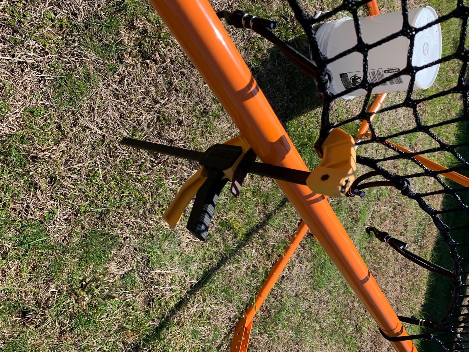 EZGoal 8'X6' Professional Folding Lacrosse Rebounder | LAX Throwback to Practice Your Passes and Catches,Orange customer photo 2