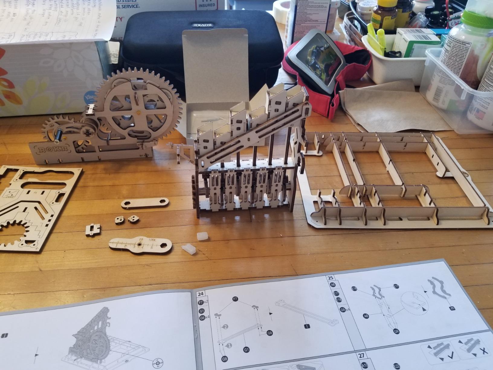 ROKR 3D Wooden Puzzles for Adults-Marble Run Model Building Kit-Wood Model Kit (LG501 Waterwheel Coaster) customer photo 1