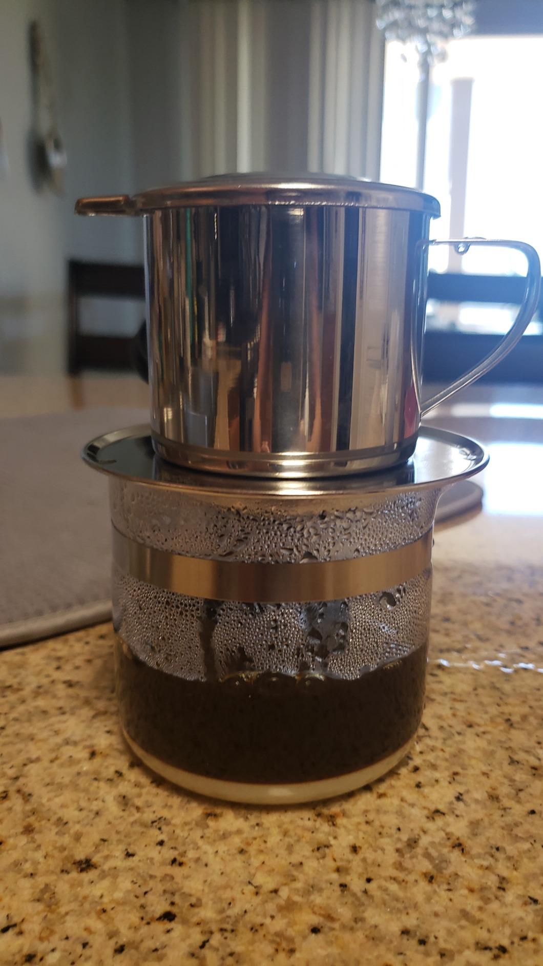 Vietnamese Coffee Filter Maker Press. Screw Down Phin Made in Vietnam. Authentic (1, Medium (8 oz)) customer photo 1