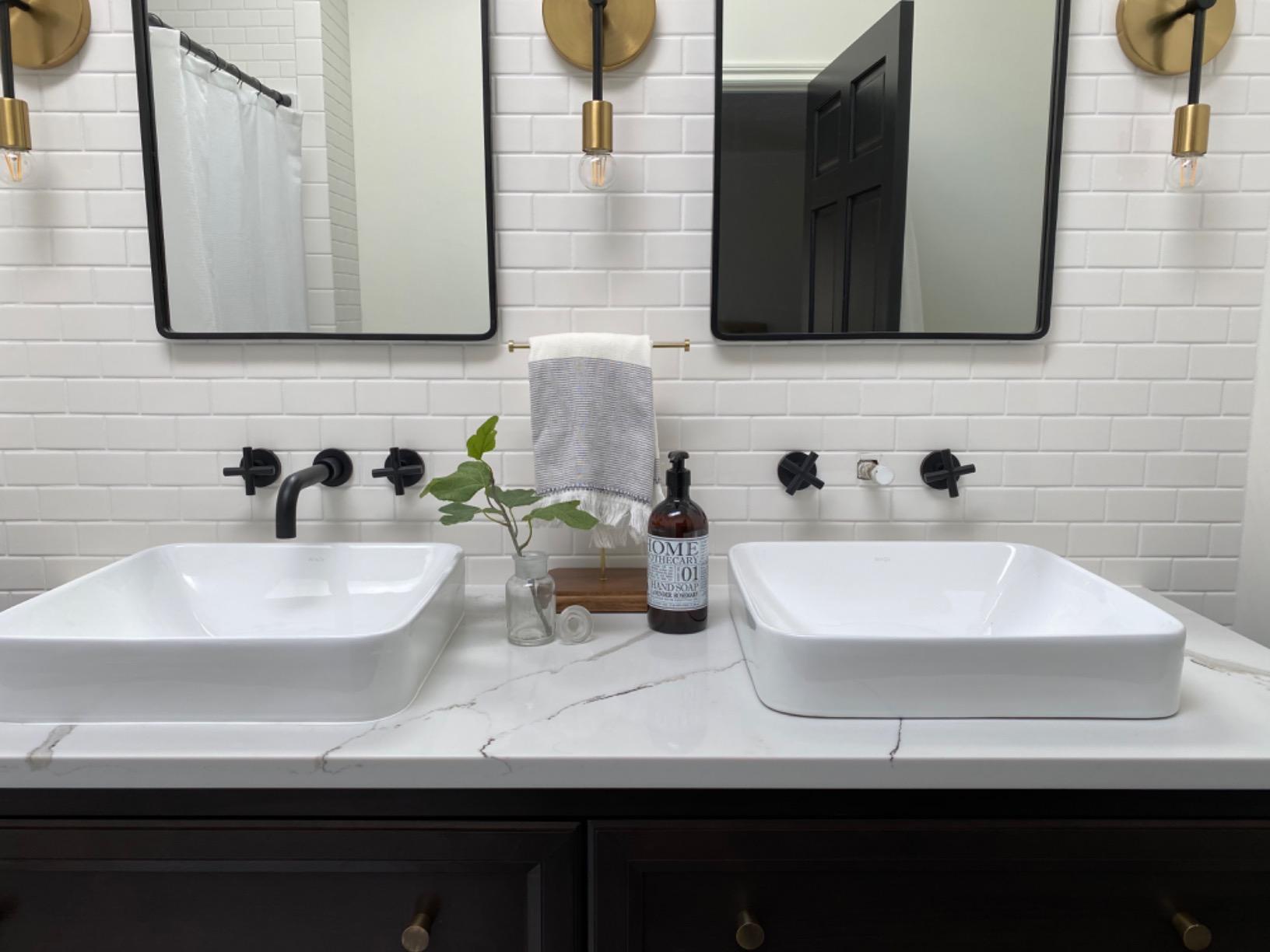TRUSTMI Brushed Gold Bathroom Faucet Cross Handle Wall Mount Rough-in Valve customer photo 2
