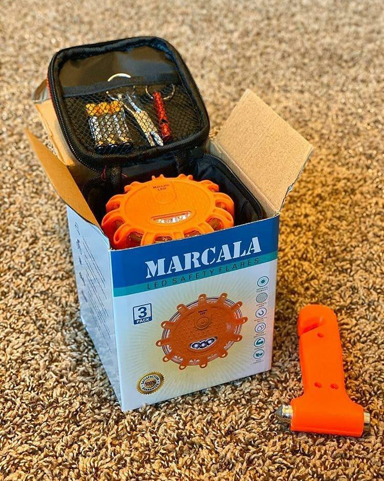 MARCALA 3‑Pack LED Road Flares | DOT Compliant Emergency Lights for Vehicles with Batteries, Whistle & Case | Flares Emergency Road | Emergency Flares | Perfect For Gifting or Everyday Roadside Safety customer photo 1