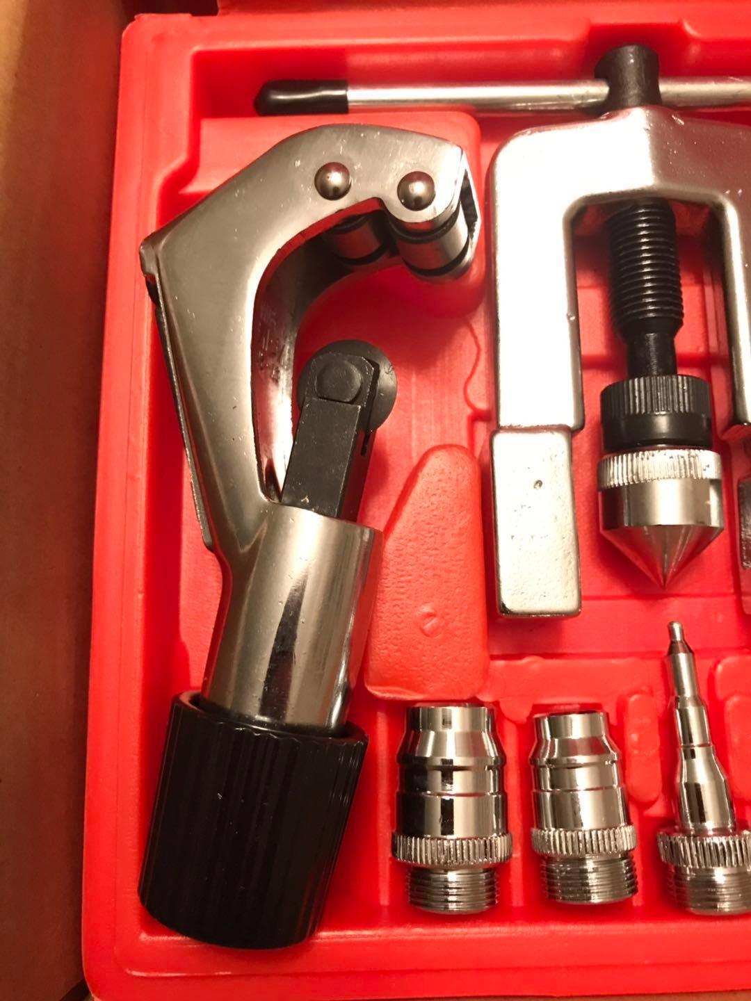 Wostore Flaring Swage Tool Kit for Copper Plastic Aluminum Pipe With Tubing Cutter & Ratchet Wrench | Flaring & swage tool for copper, plastic & aluminum pipe. Includes tubing cutter & ratchet wrench. HVAC & plumbing. customer photo 1