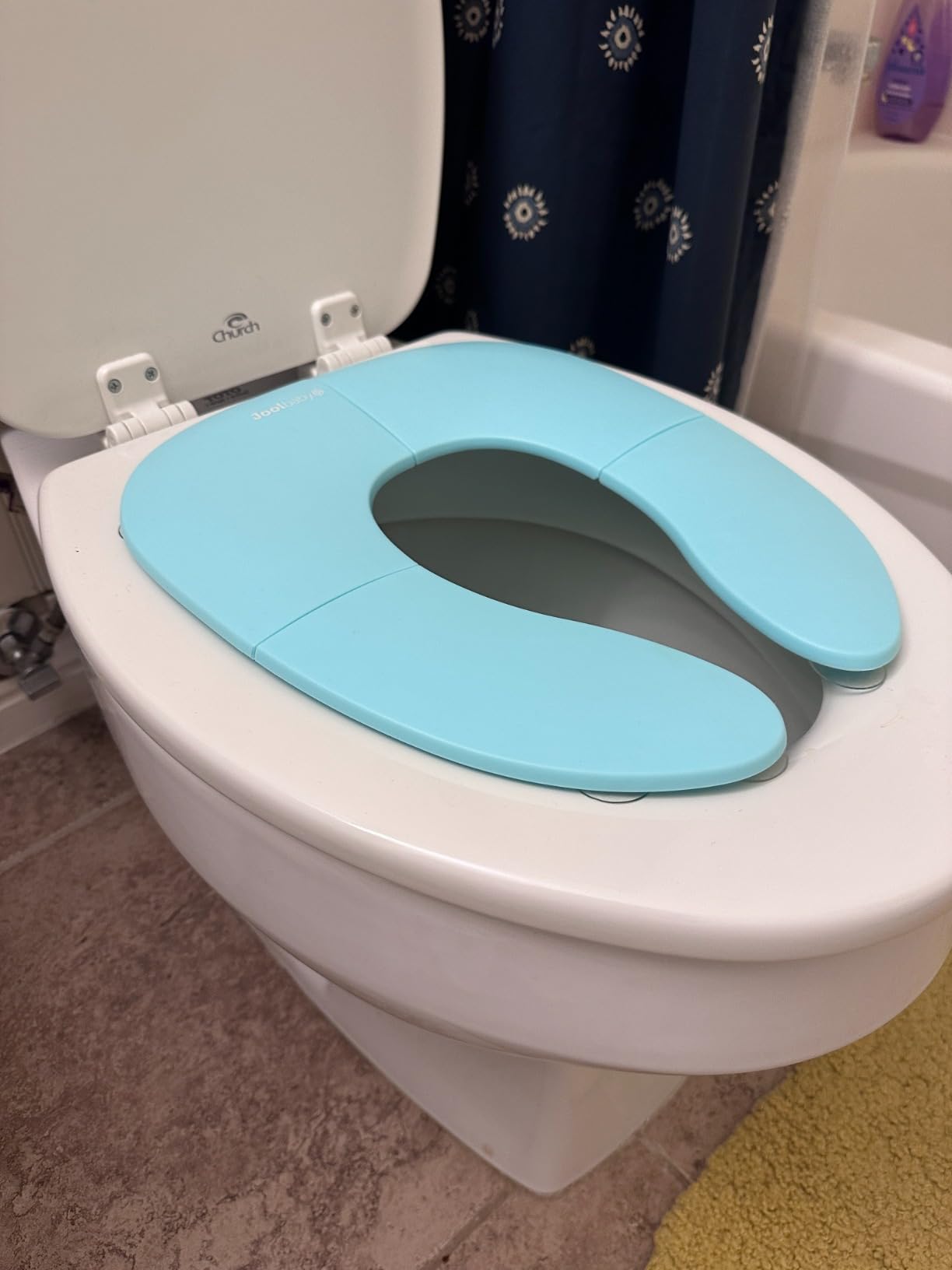 Jool Baby Folding Travel Potty Training Seat - Easy-Remove Pull Tab (Aqua) | Multiple Award Winner - Help Your Child Feel Confident Using Any Toilet Away From Home - Folds Up Small for Easy Carrying customer photo 2