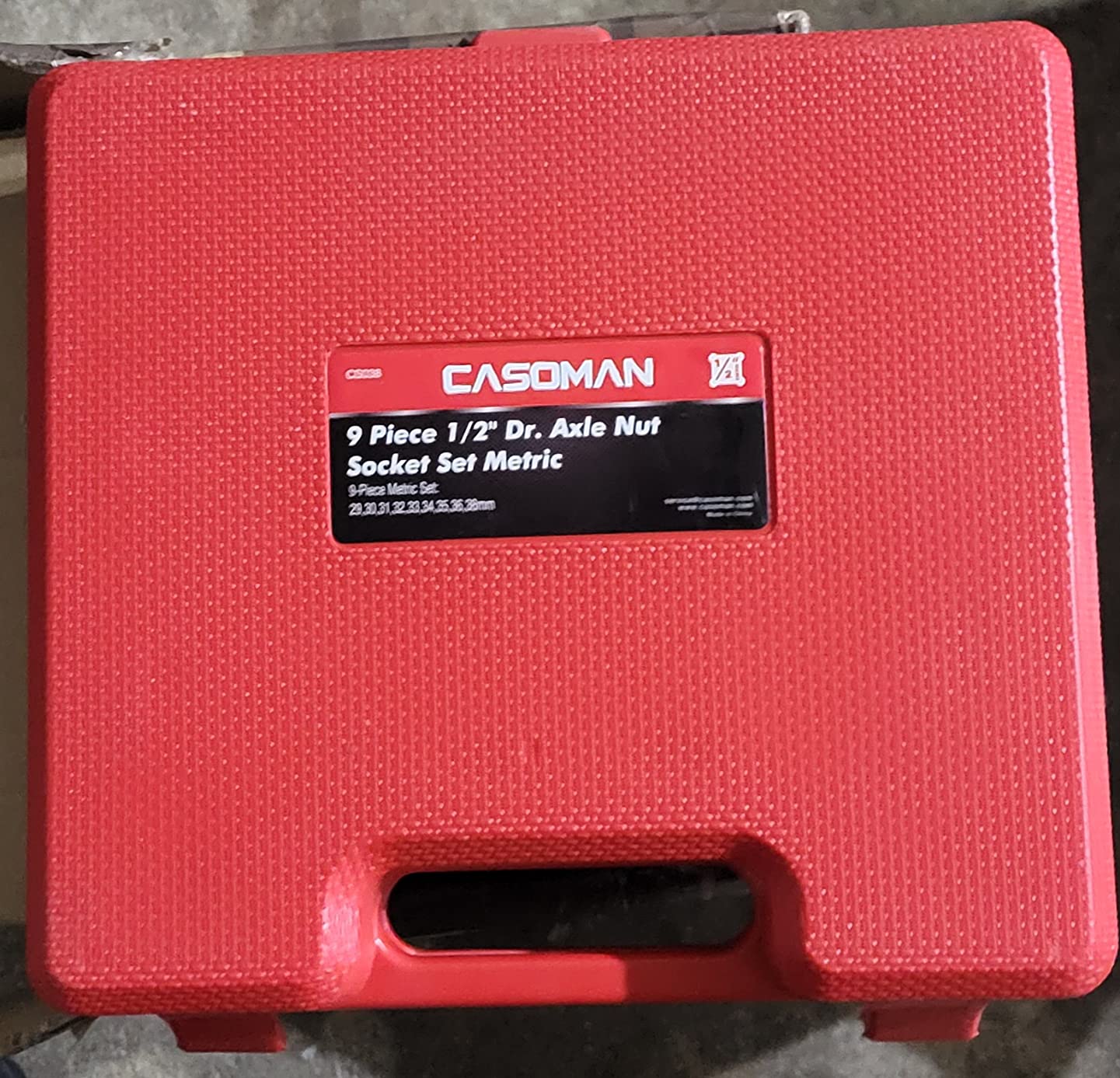 CASOMAN large socket set 1/2-Inch Drive Deep Spindle Axle Nut Impact Socket Set, 6 Point, CR-MO, Metric, 29mm-38mm, 9-Piece 1/2