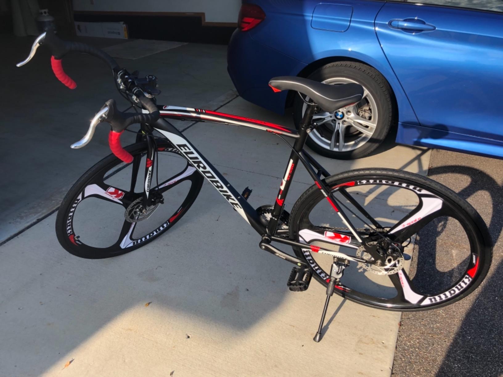 EUROBIKE Road Bike 700C Wheels 21 Speed Dual Disc Brake Bicycle 54cm Frame Bicycle for Men customer photo 2