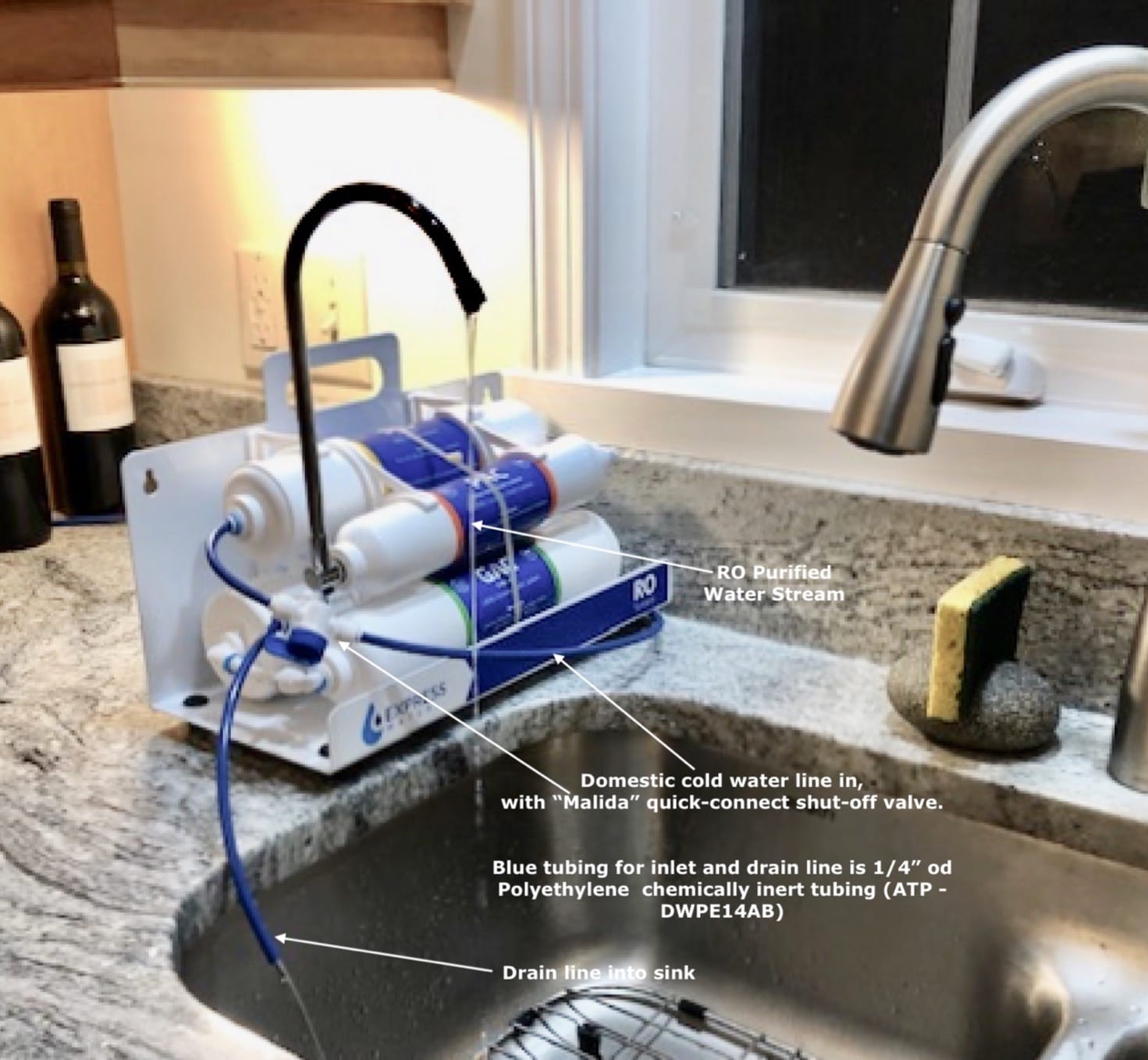 Express Water Countertop Reverse Osmosis Water Filtration System, White | Removes 99.99% of Major Contaminants, Easy 4-Point Installation, Low Maintenance Filter, Model EZRO5 customer photo 2