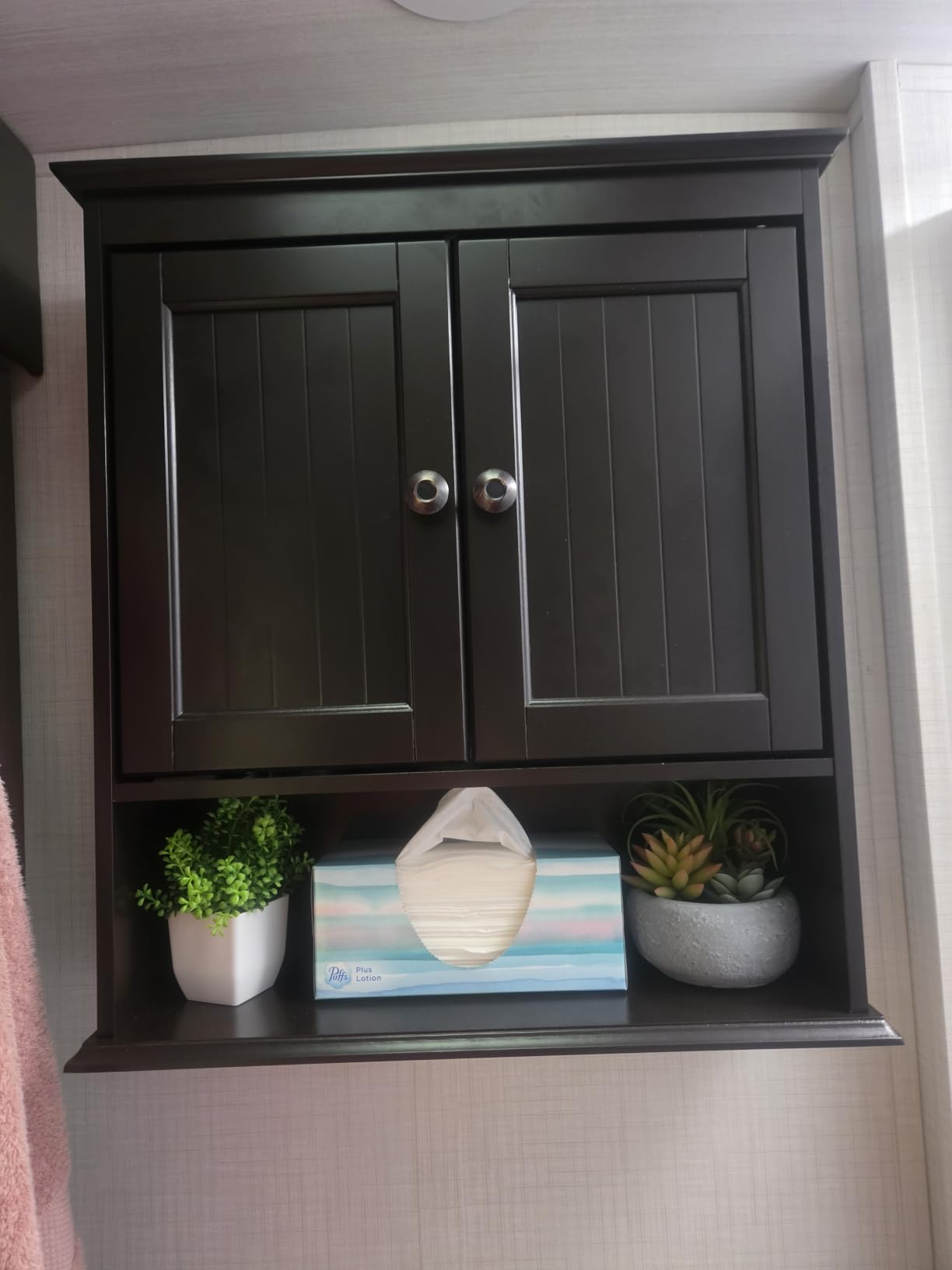 Spirich Bathroom Wall Cabinet with Beadboard Doors, White Medicine Cabinet | Adjustable Shelf, Open & Concealed Storage, Space-Saving Over-Toilet Design for Toiletries, Towels, Medicines & Decor customer photo 1