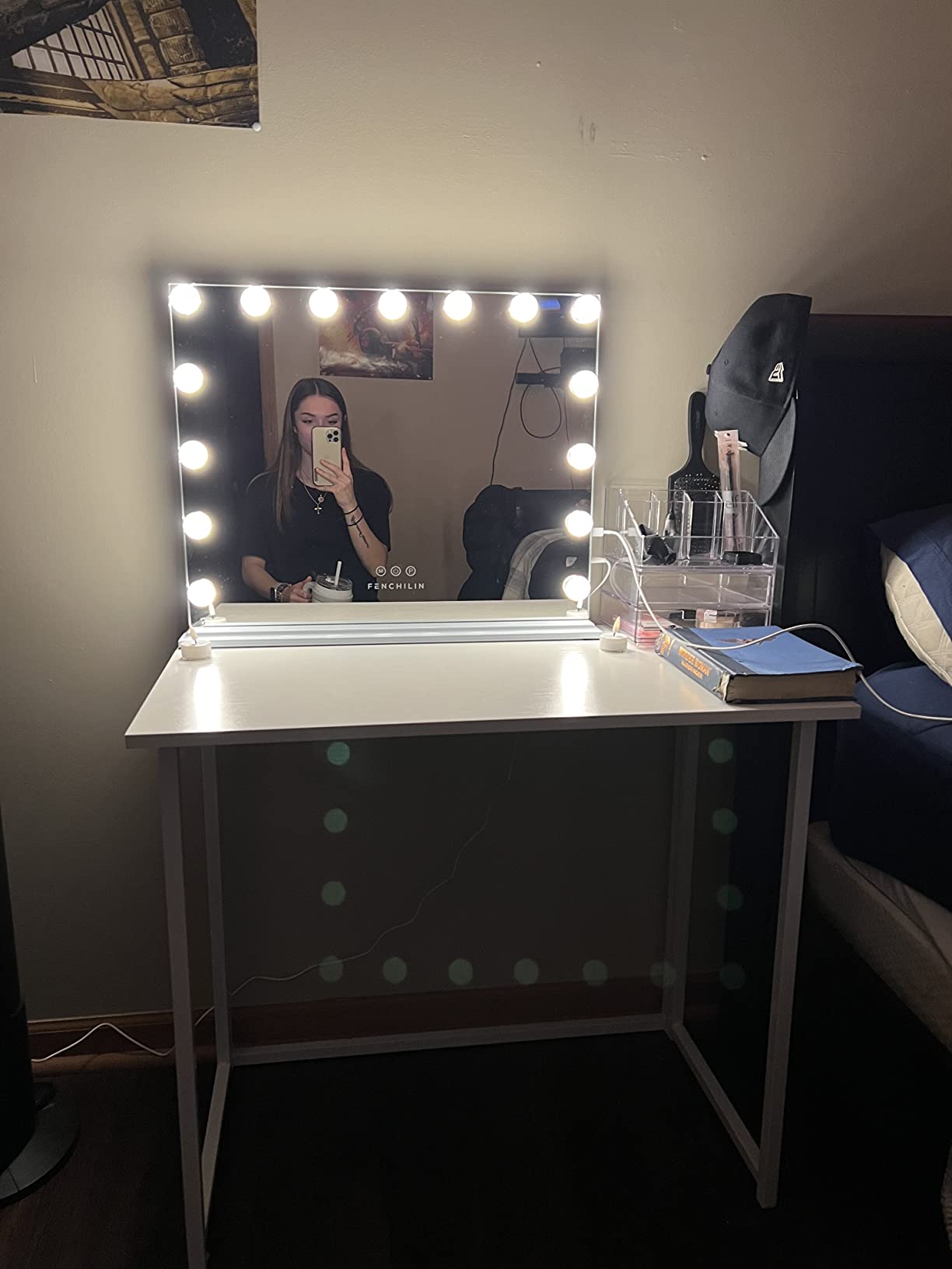 FENCHILIN Vanity Mirror with Lights, Hollywood Makeup Mirror customer photo 2