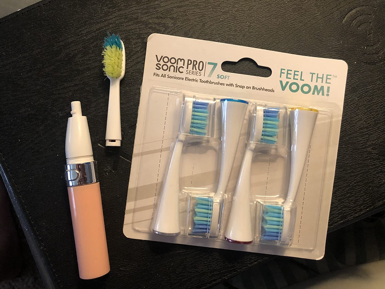 Voom Sonic Electric Toothbrush for Adults – Go 1 Series (Metallic Rose) – 2 Speed – 22,000 Strokes/Minute w/AAA Battery – Bathroom Essentials & Travel Essentials – TSA Approved customer photo 1