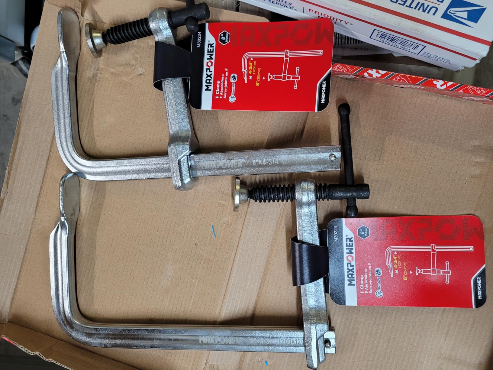 MAXPOWER 4-pieces Heavy Duty F Clamp 12-inch, 4-3/4