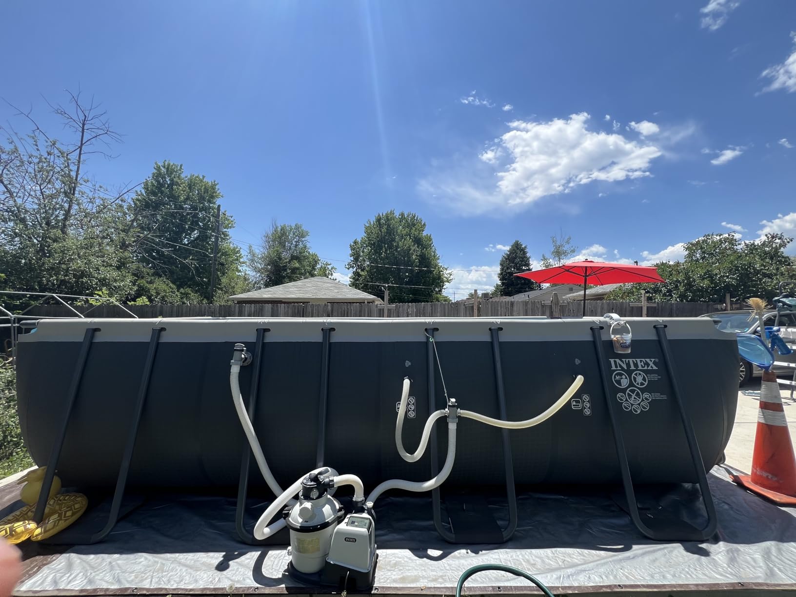 INTEX Ultra XTR 32ft x 16ft x 52in Above Ground Swimming Pool Set w/Pump | 26373EH - 2800 GPH Sand Filter Pump, Ladder, Pool Cover & Ground Cloth Included - Strong Galvanized Steel Frame customer photo 1