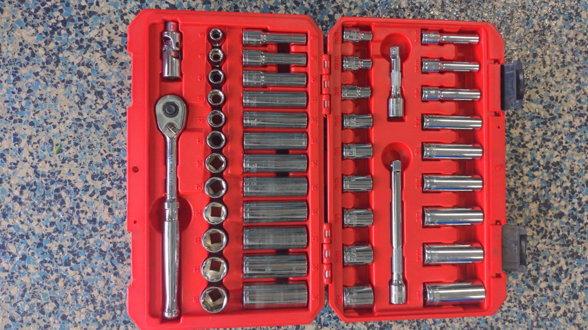 TEKTON 3/8 Inch Drive 6-Point Socket and Ratchet Set, 73-Piece (1/4-1 in., 6-24 mm) | SKT15311 customer photo 1